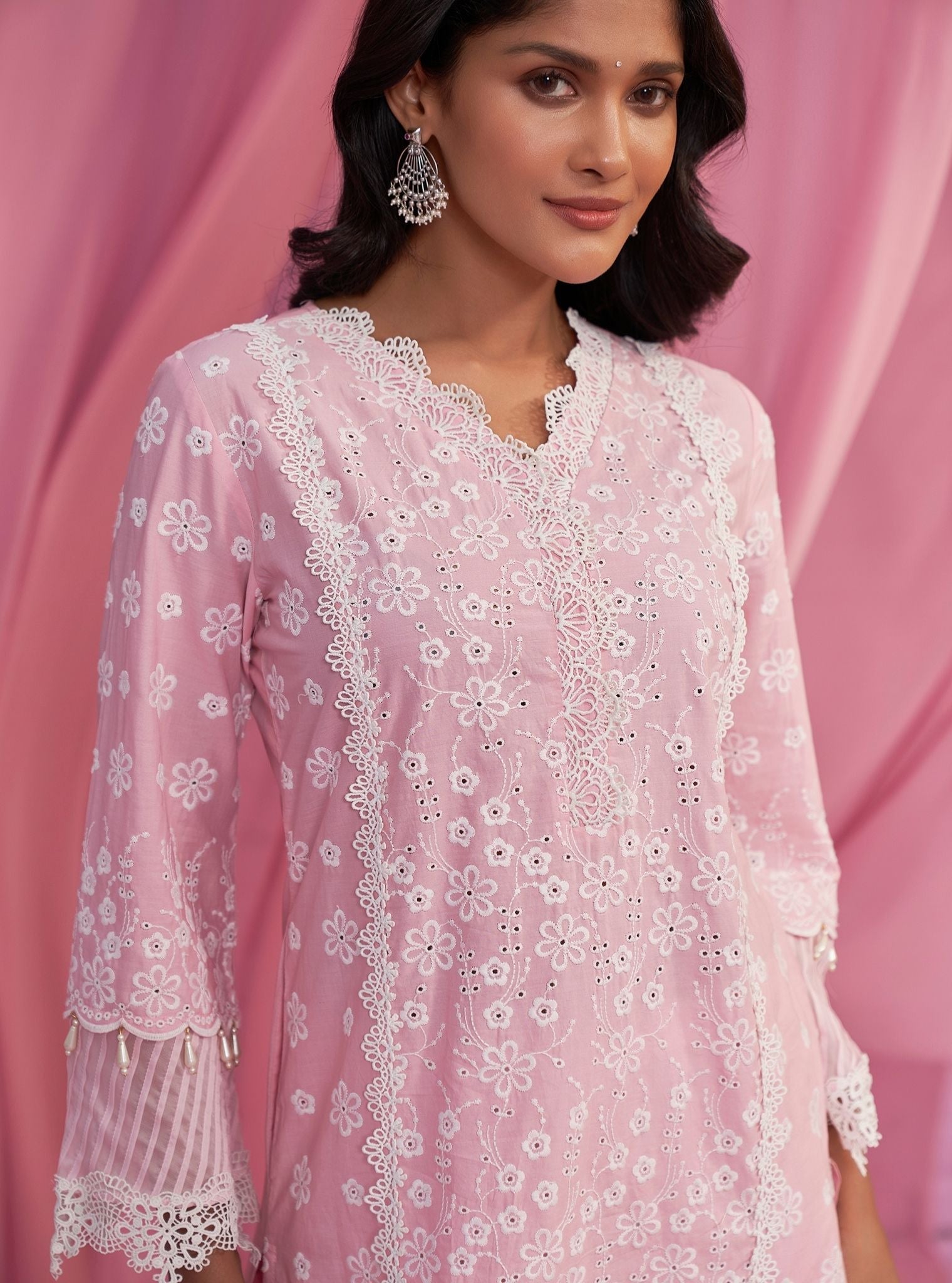 Mulmul Cotton Adhira Pink Kurta