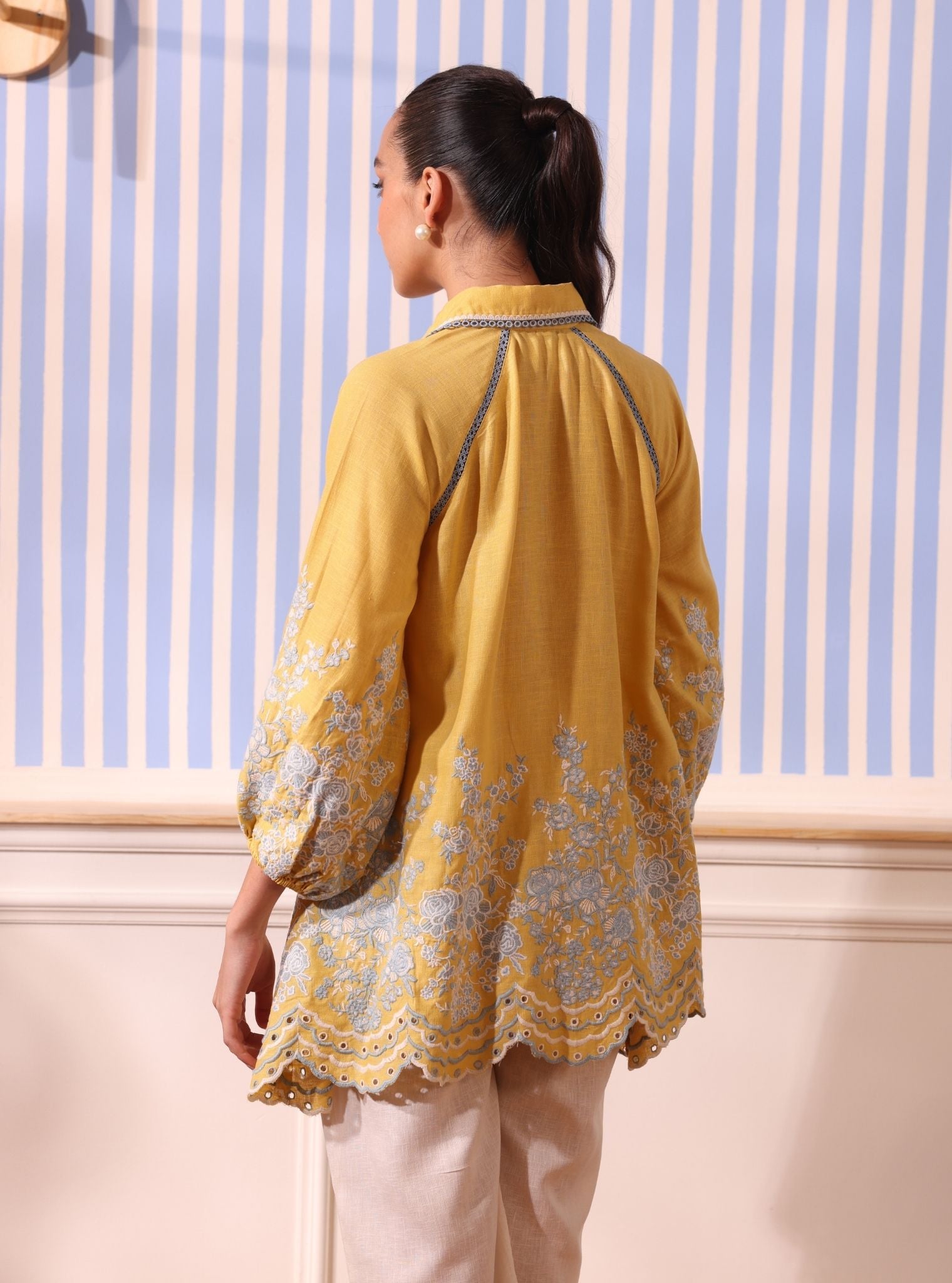 Paloma Linen Yellow Shirt