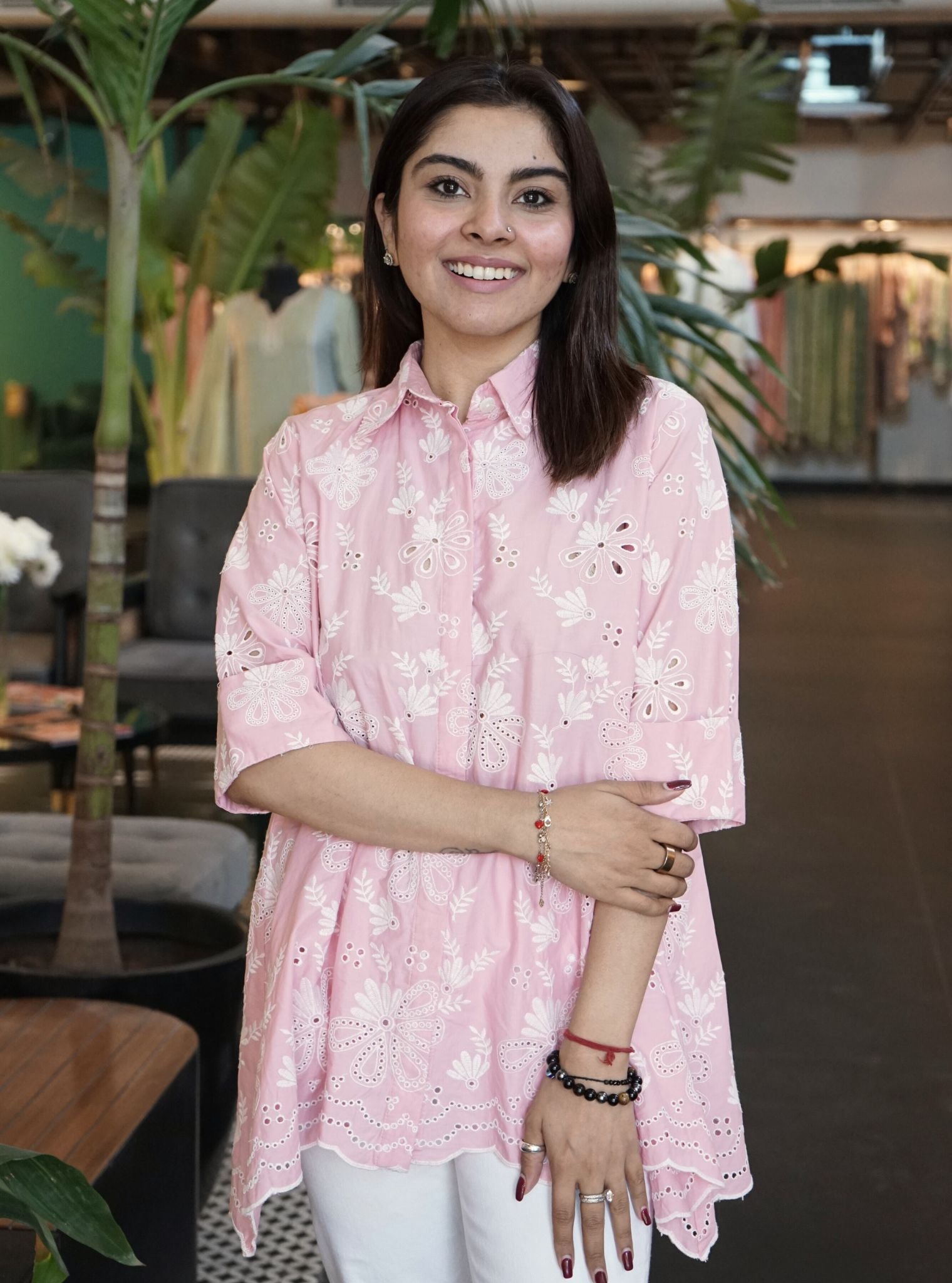 Mulmul Iconic Cotton Chiara Pink Shirt