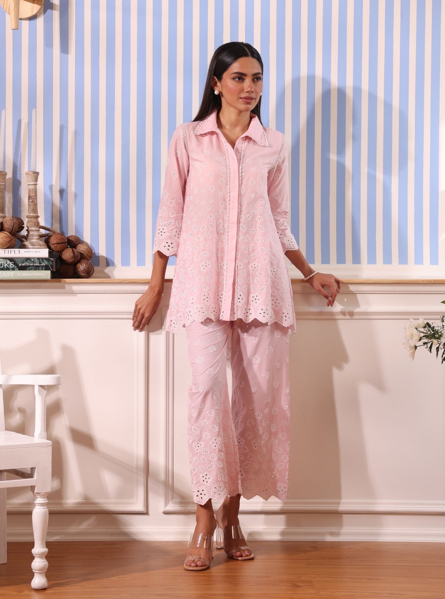 Nidha Cotton Light Pink Co-ord Set