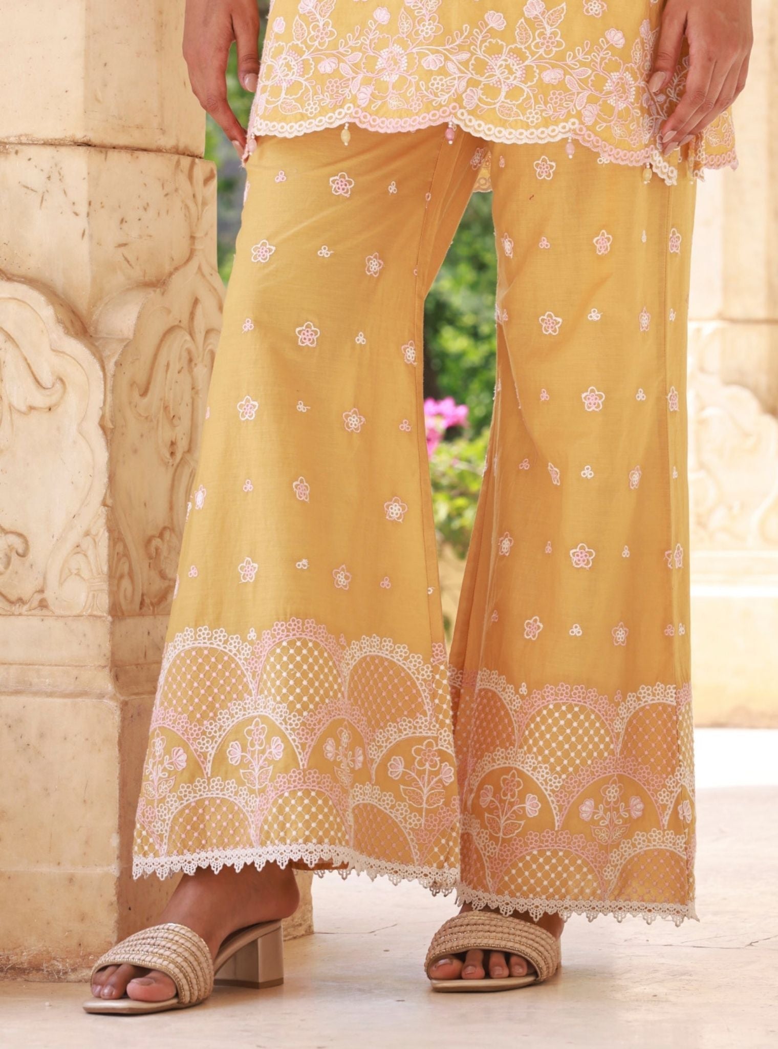 Kaveera Supima Cotton Mustard Kurta Set