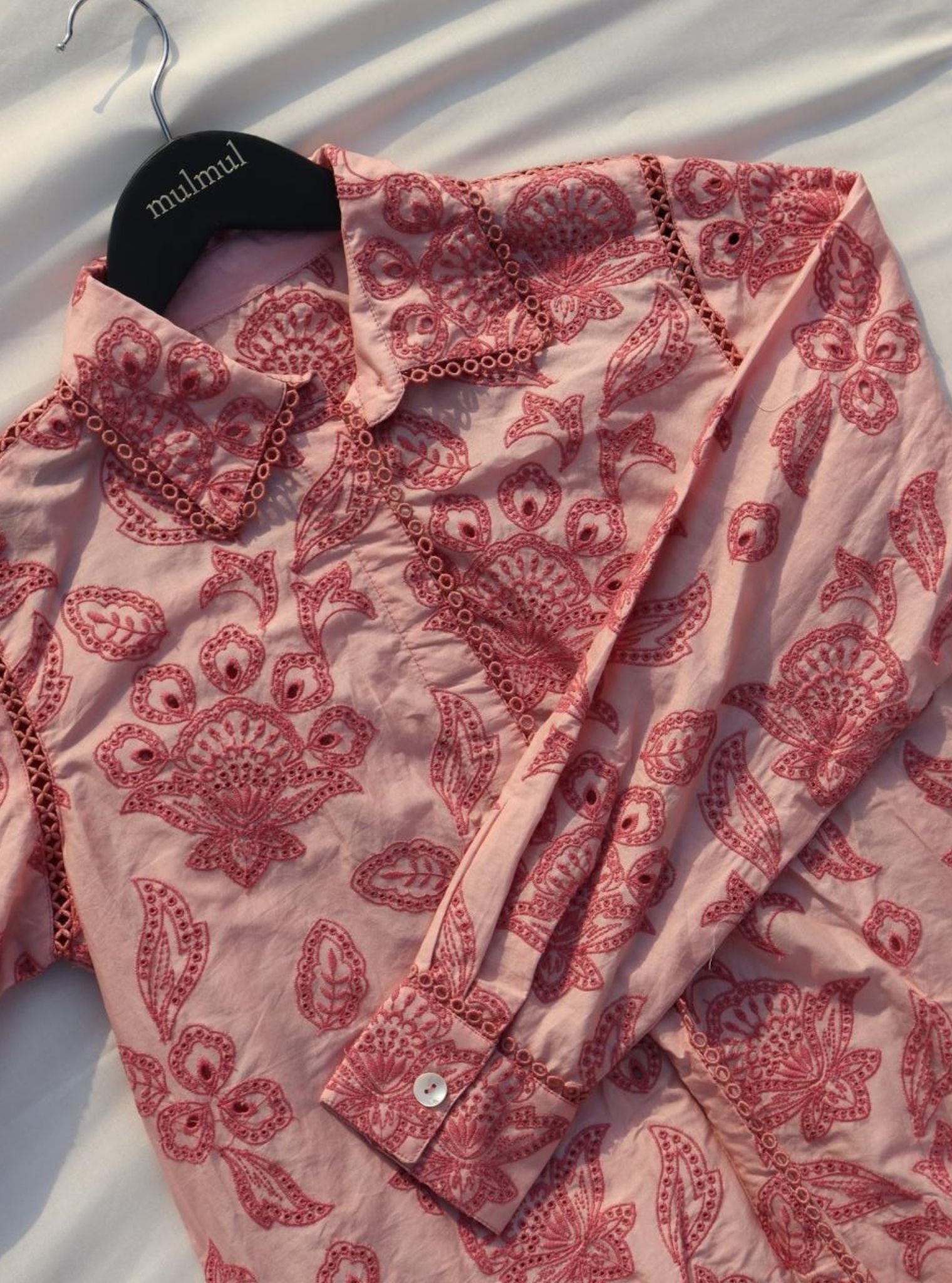 Mulmul Cotton Sasha Light Pink Shirt With Mulmul Cotton Sasha Light Pink Pant