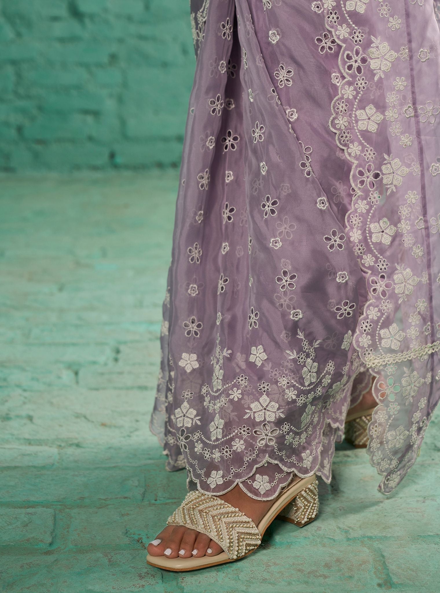 Mulmul Organza Leia Lavender Saree