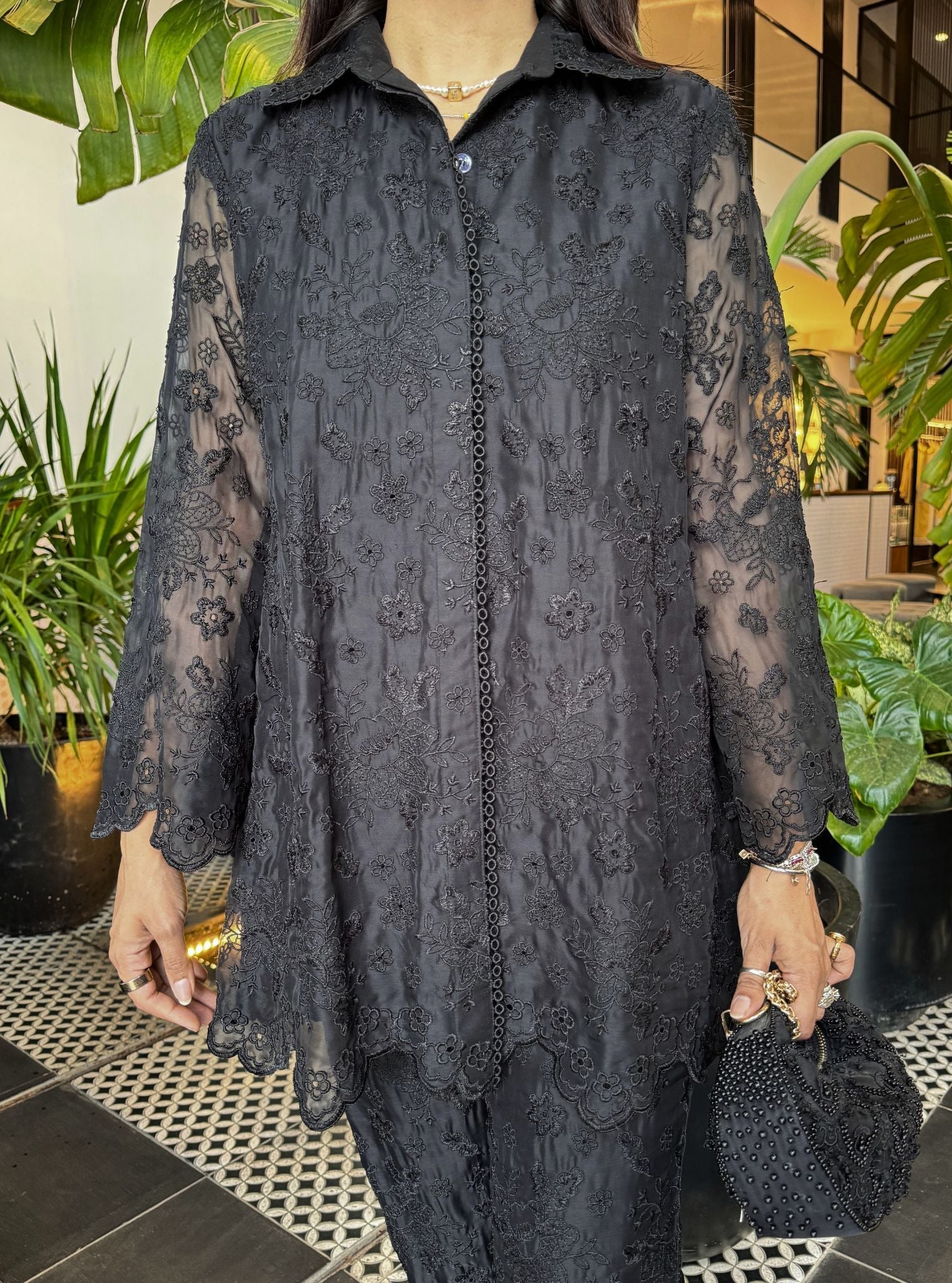 Lev Organza Black Co-ord Set
