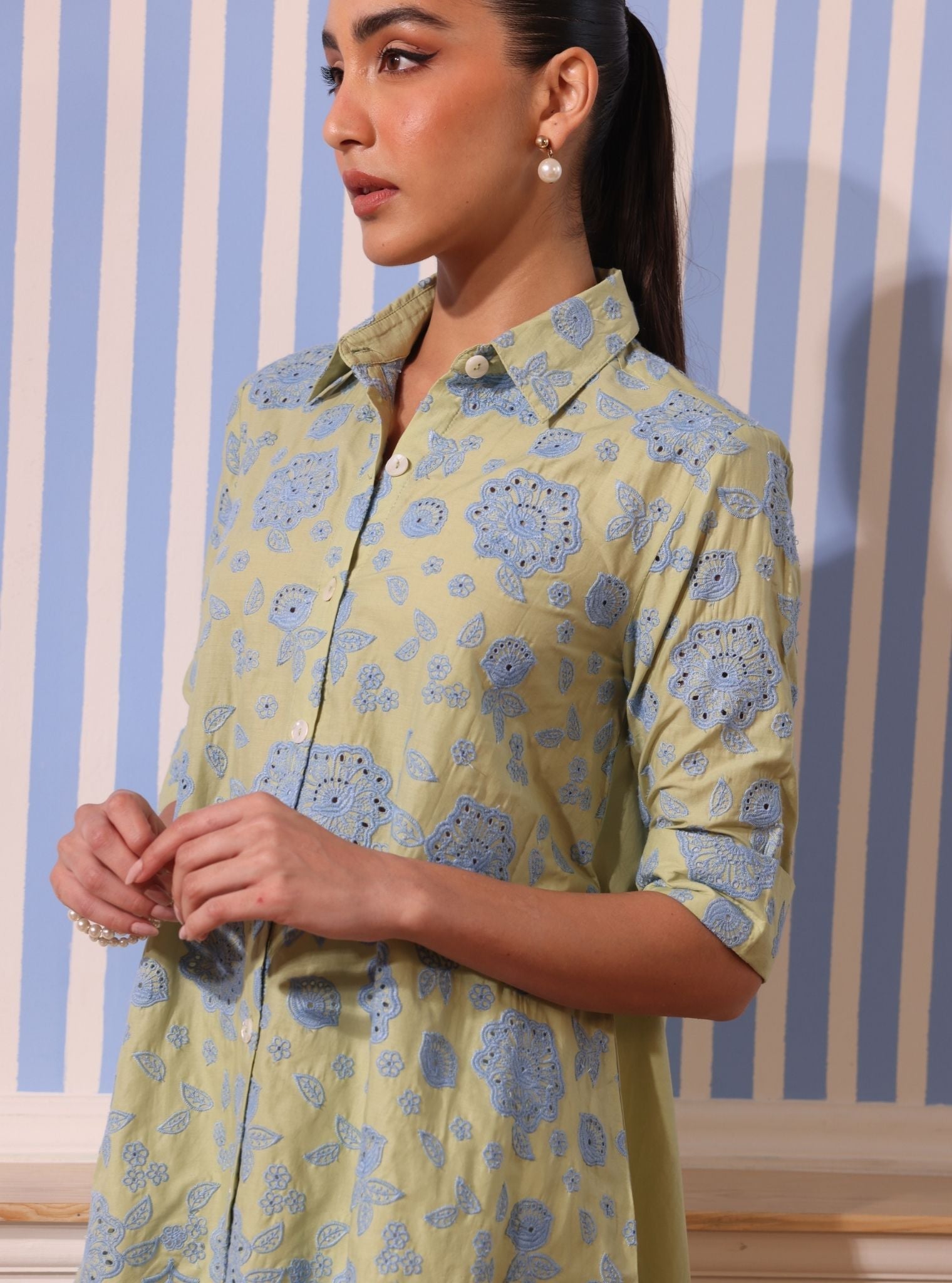 Soren Cotton Green Shirt