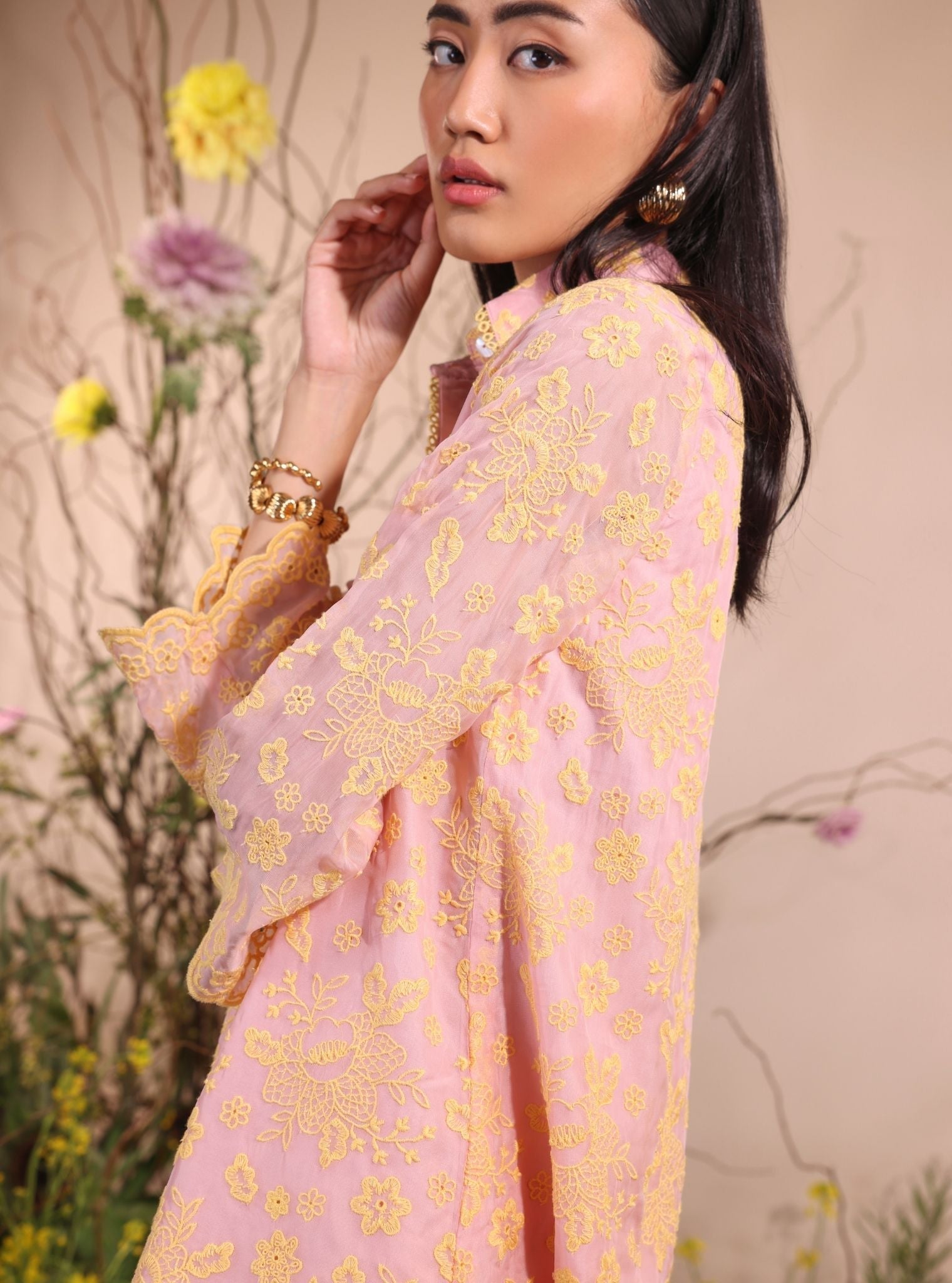 Lev Organza Pink Co-ord Set