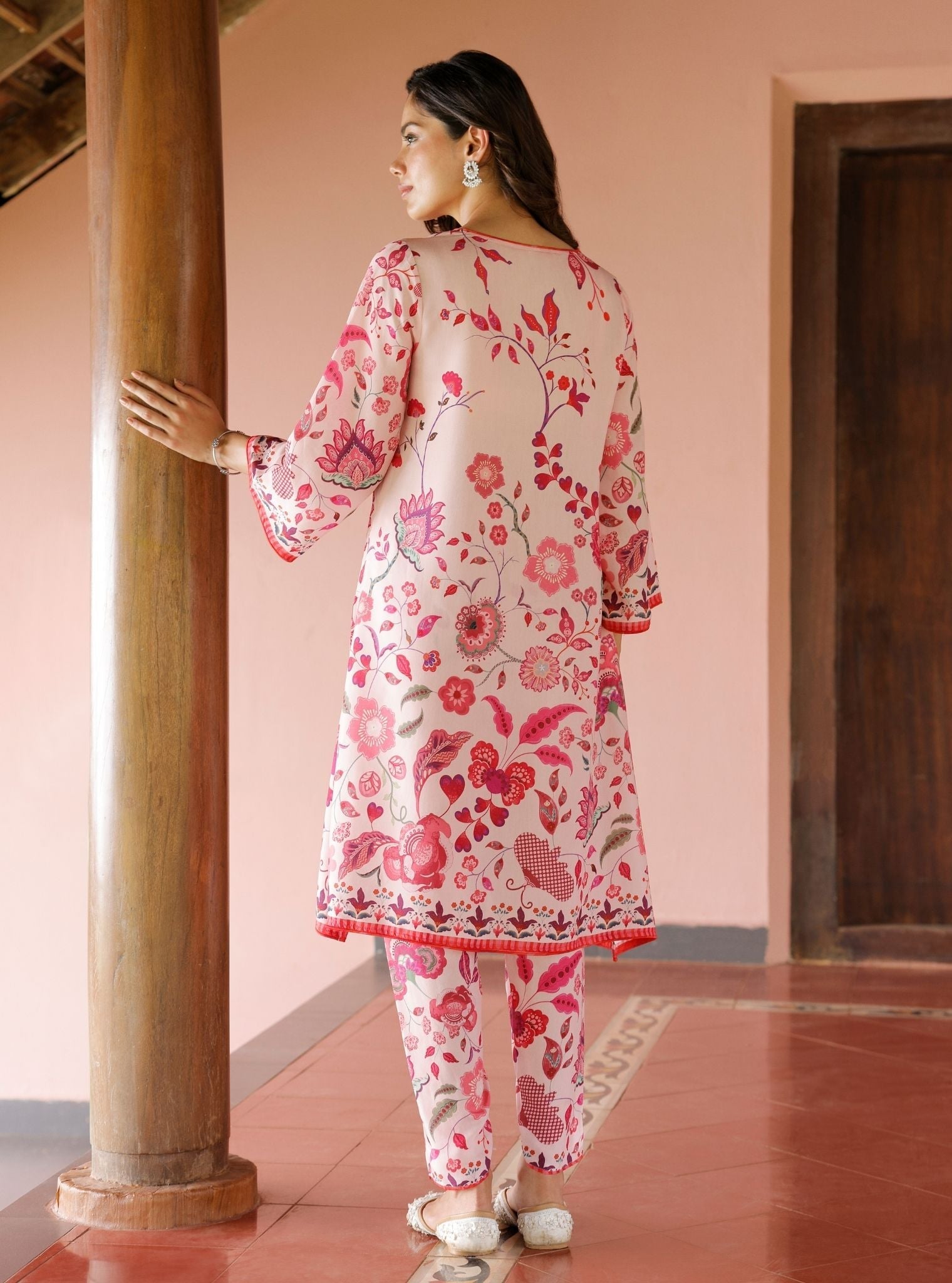 Mulmul Lawn Printed Mika Off White Kurta With Mulmul Lawn Printed Mika Off White Dhoti Pant