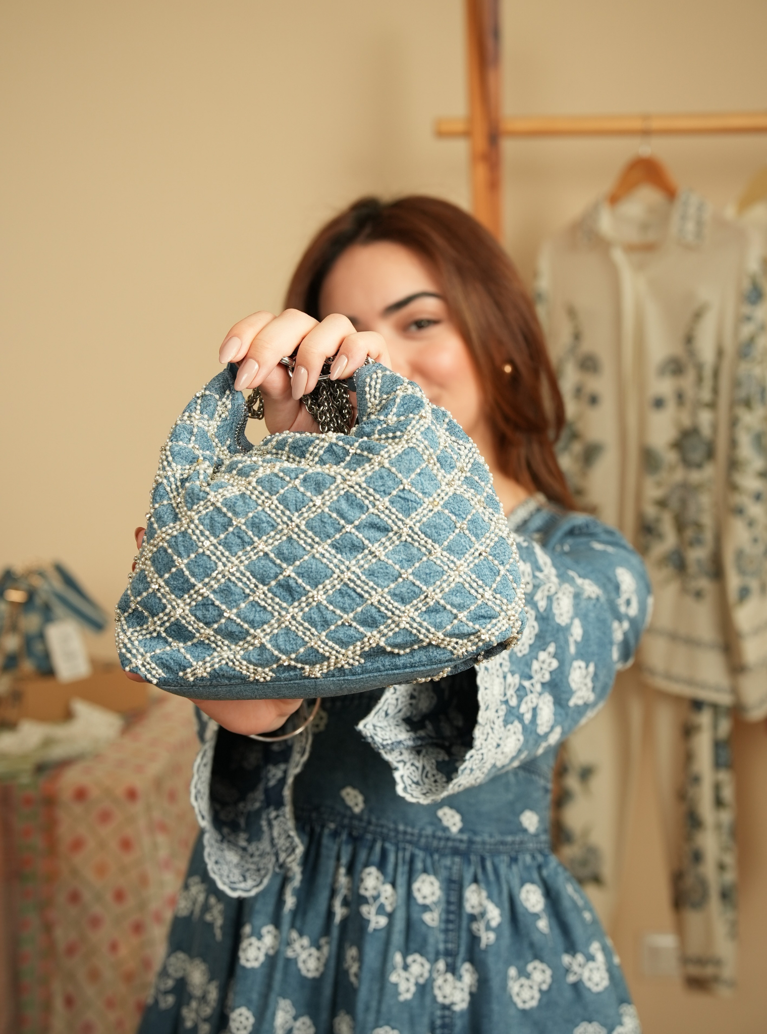 Bella Denim Handbag