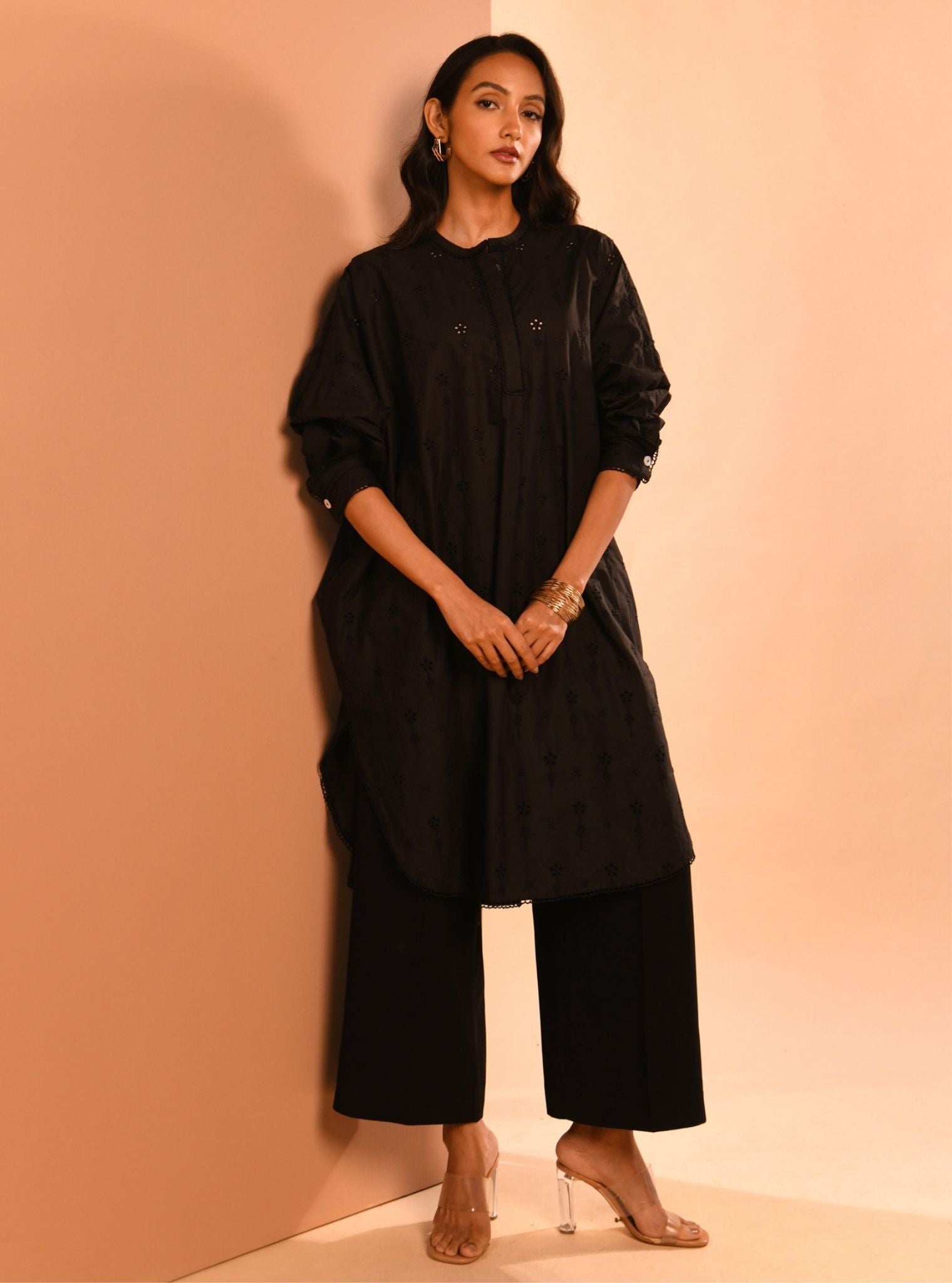 Oriana Cotton Black Co-ord Set