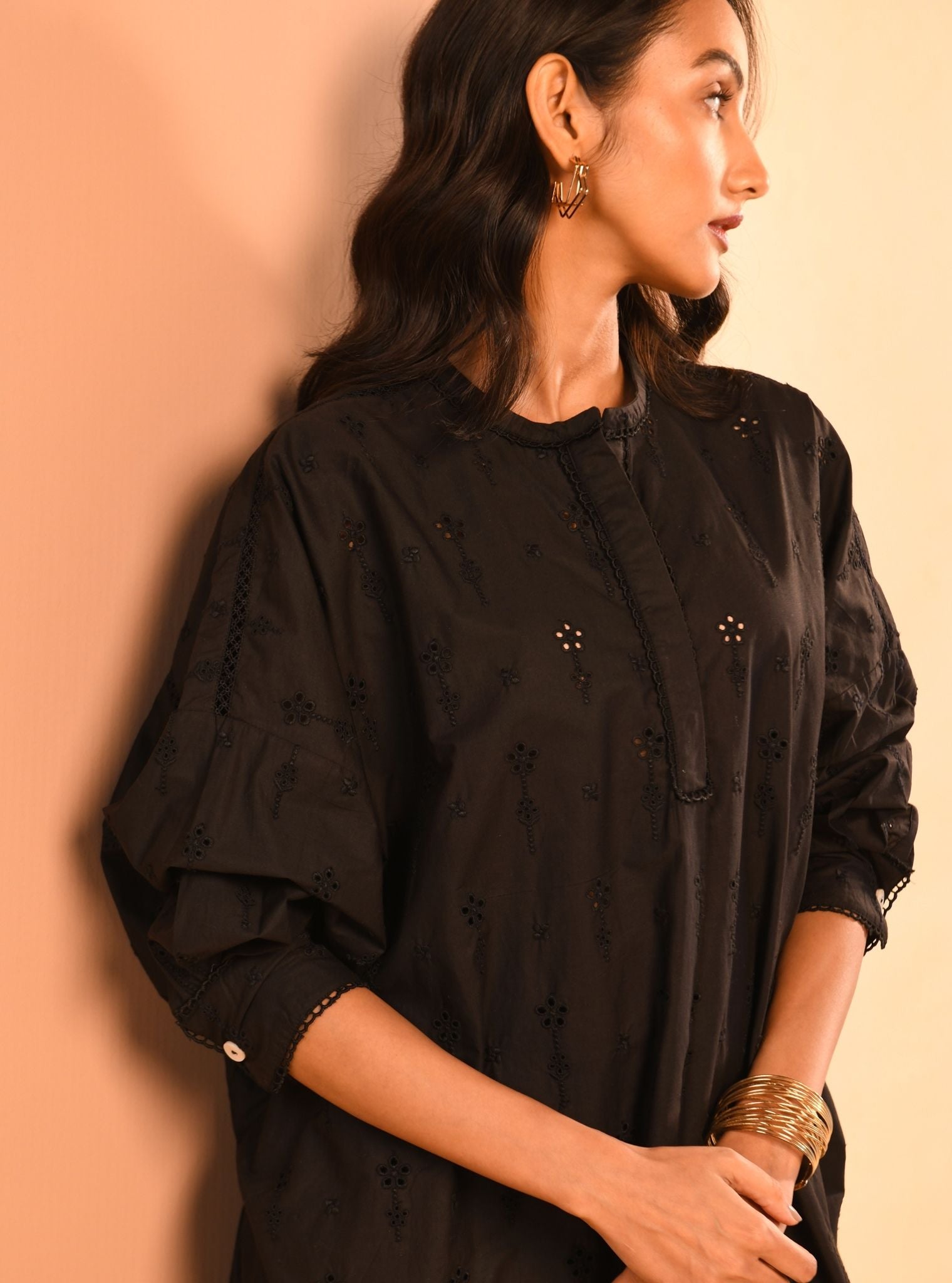 Oriana Cotton Black Co-ord Set