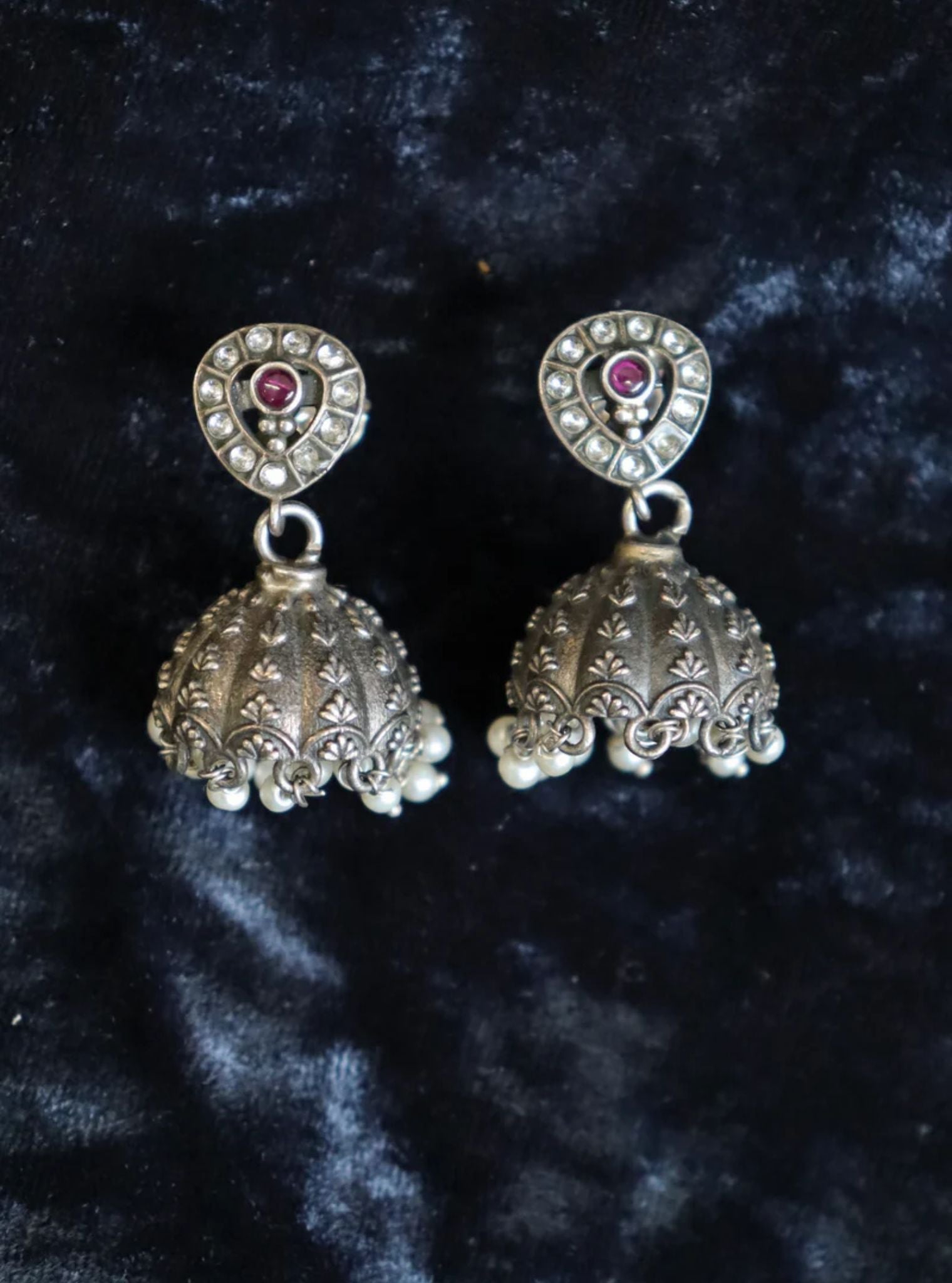 Pink Stone Tribal Jhumka