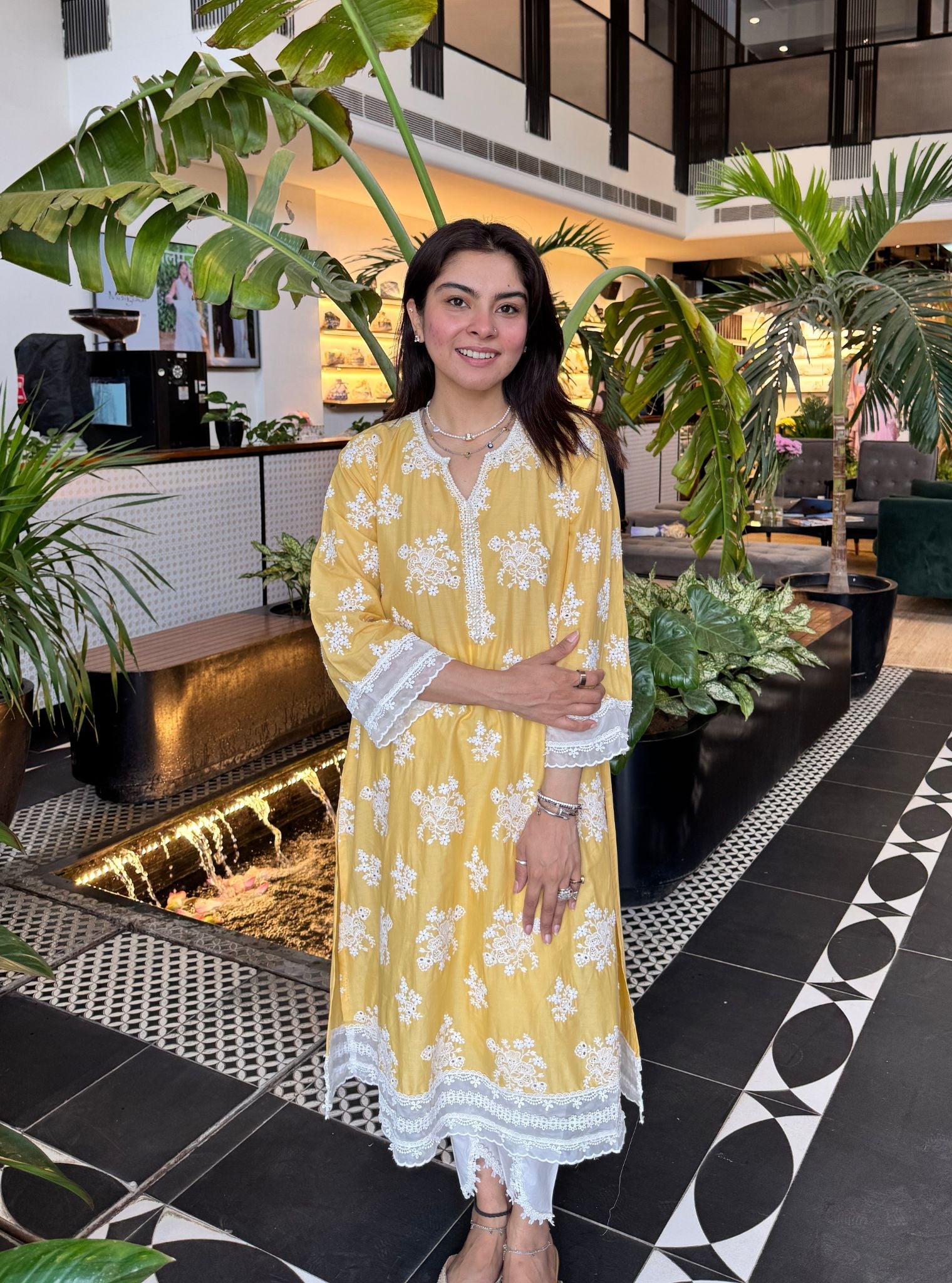 Sira Supima Cotton Yellow Kurta With Aelira Dhoti Pant