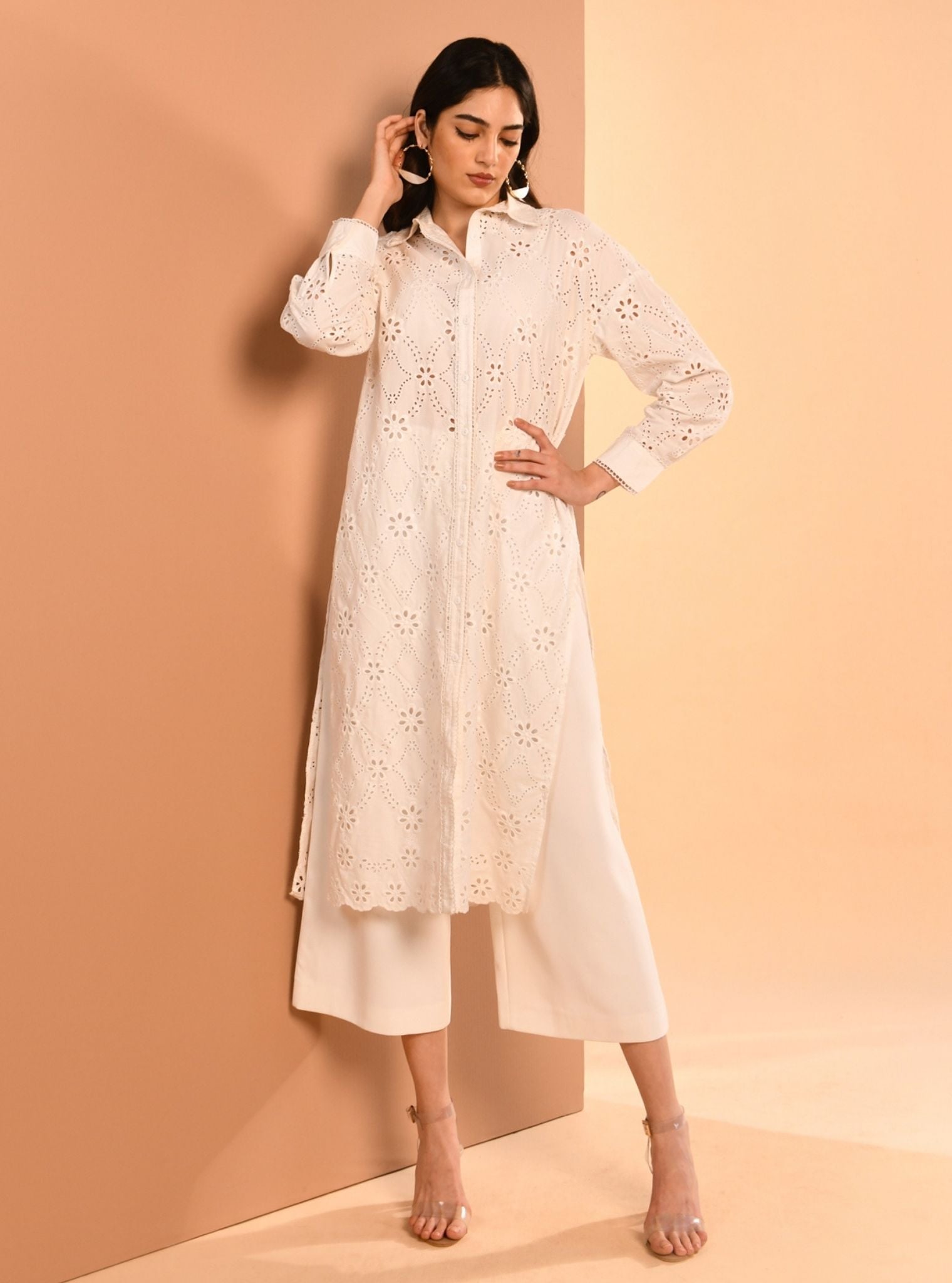 Trix Cotton White Co-ord Set