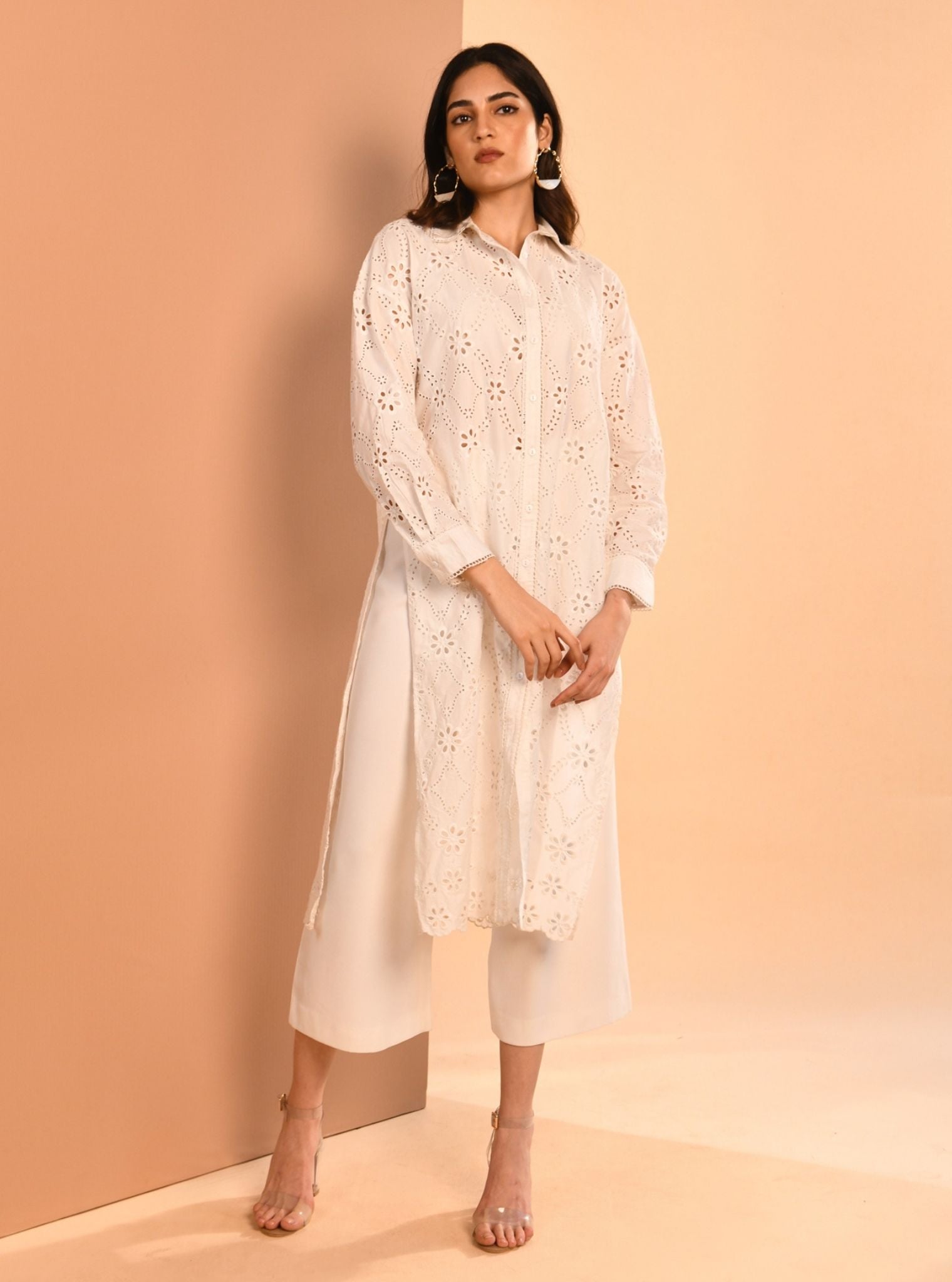 Trix Cotton White Co-ord Set