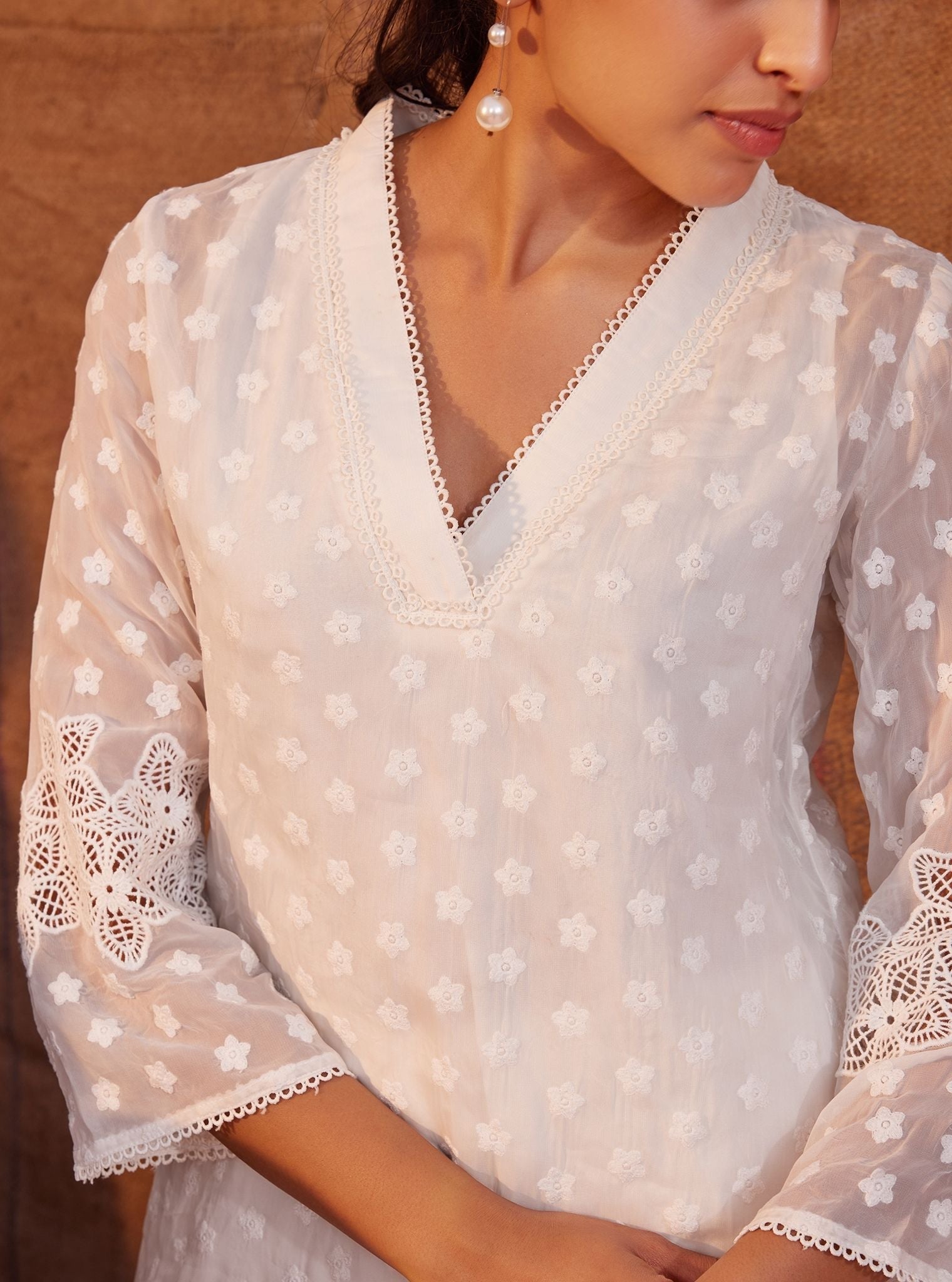 Rue Organza White Co-ord Set
