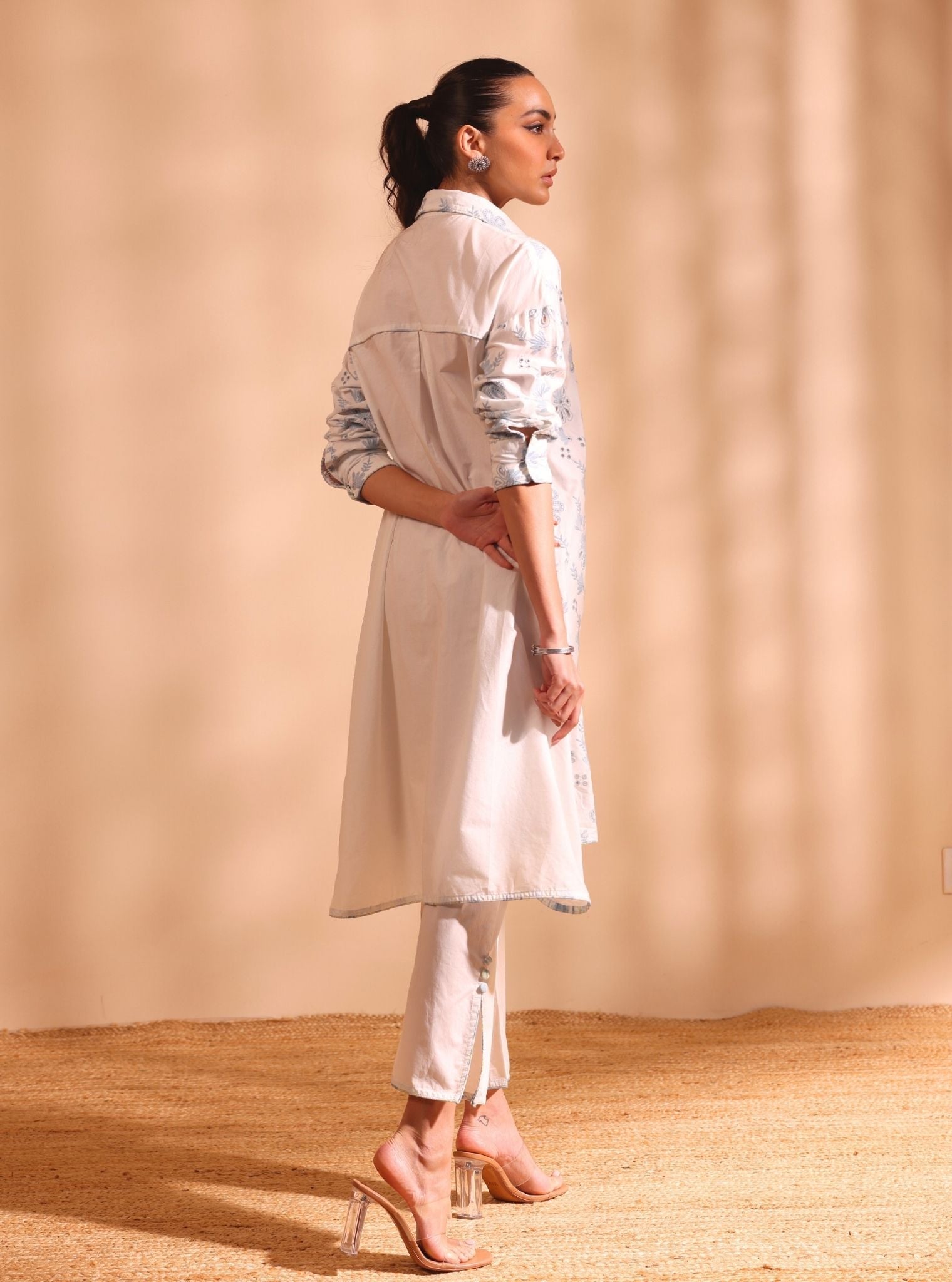 Niva Cotton Stark White Kurta Set