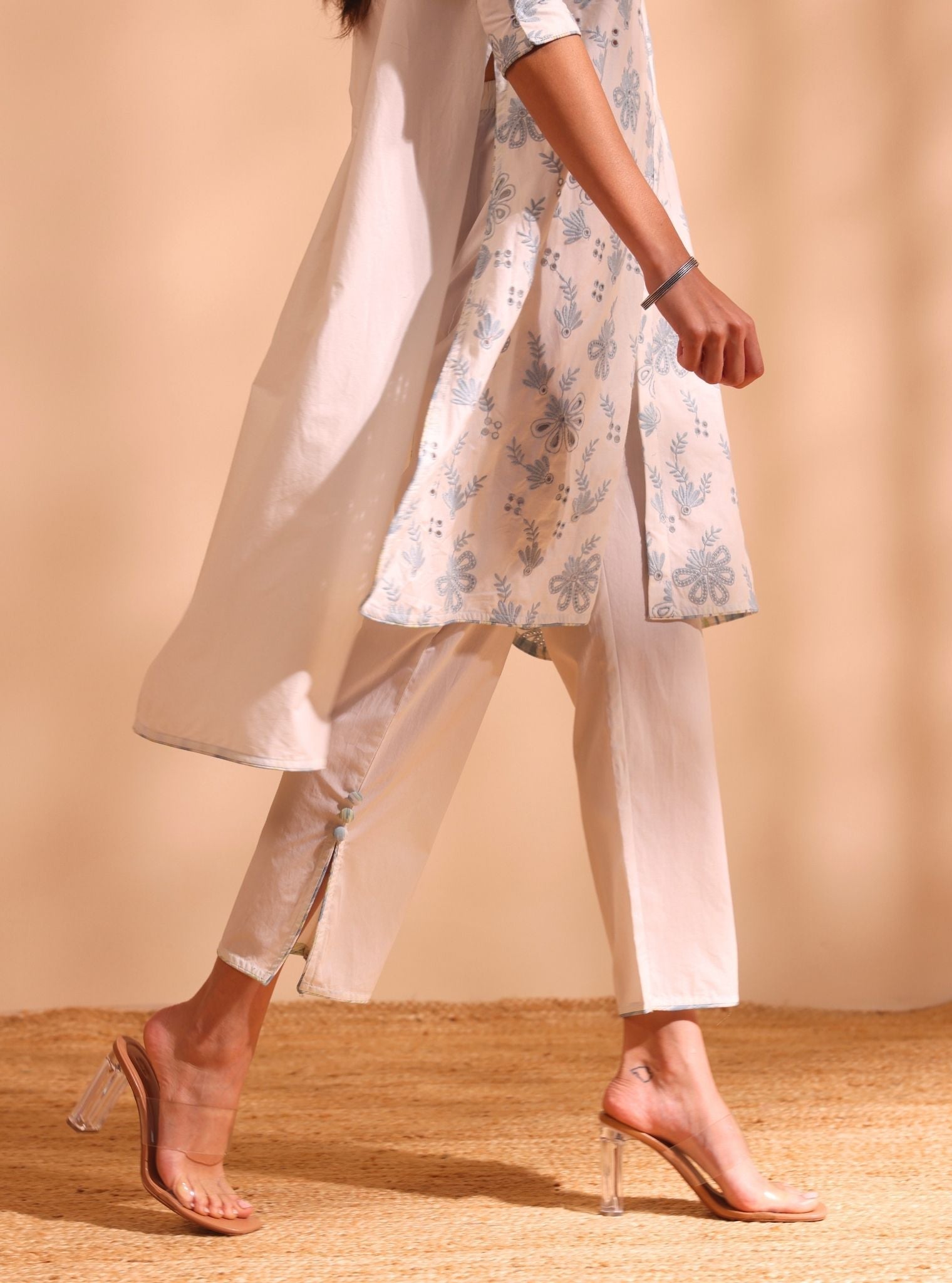 Niva Cotton Stark White Kurta Set