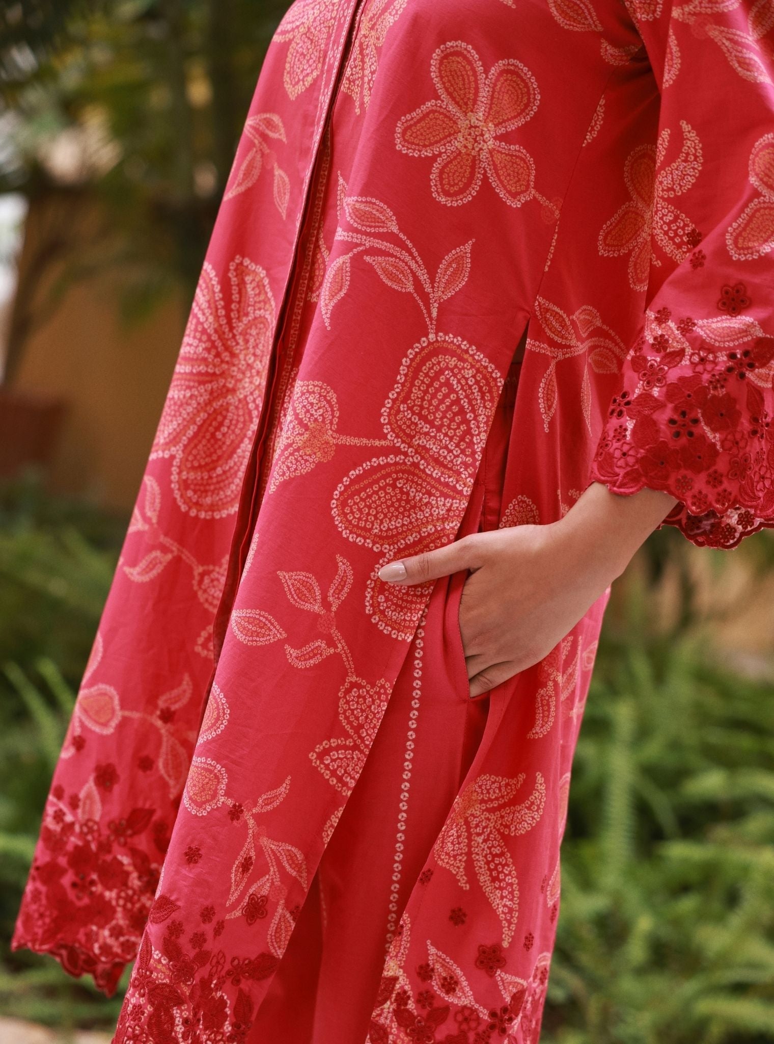 Neris Cotton Printed Fuschia Co-ord Set