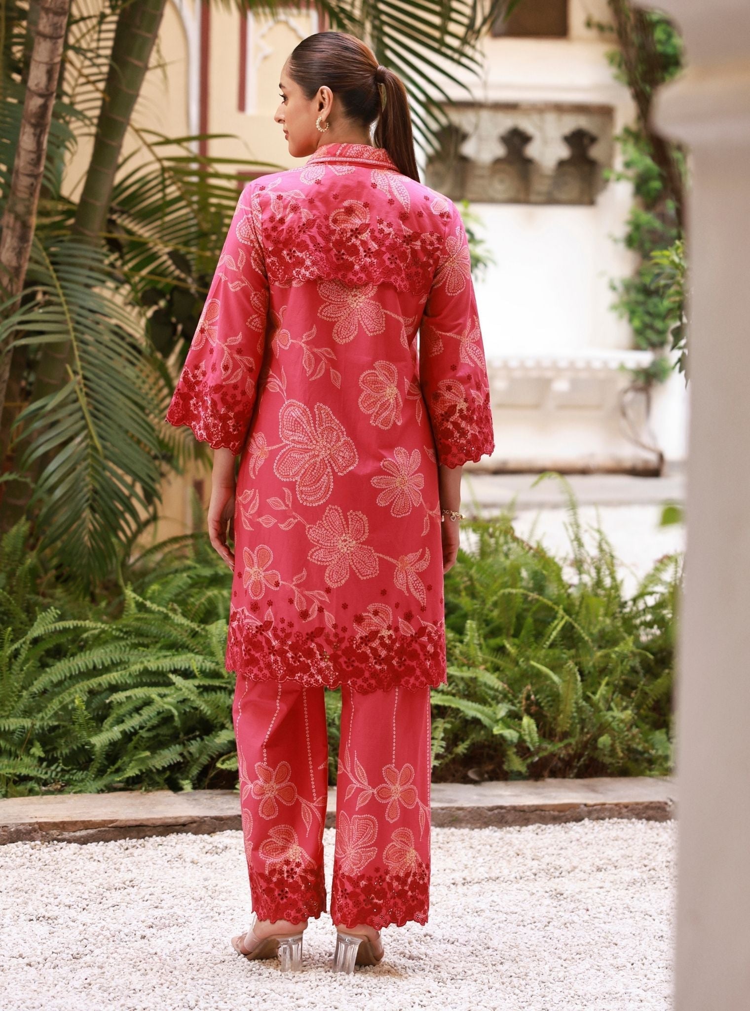 Neris Cotton Printed Fuschia Co-ord Set