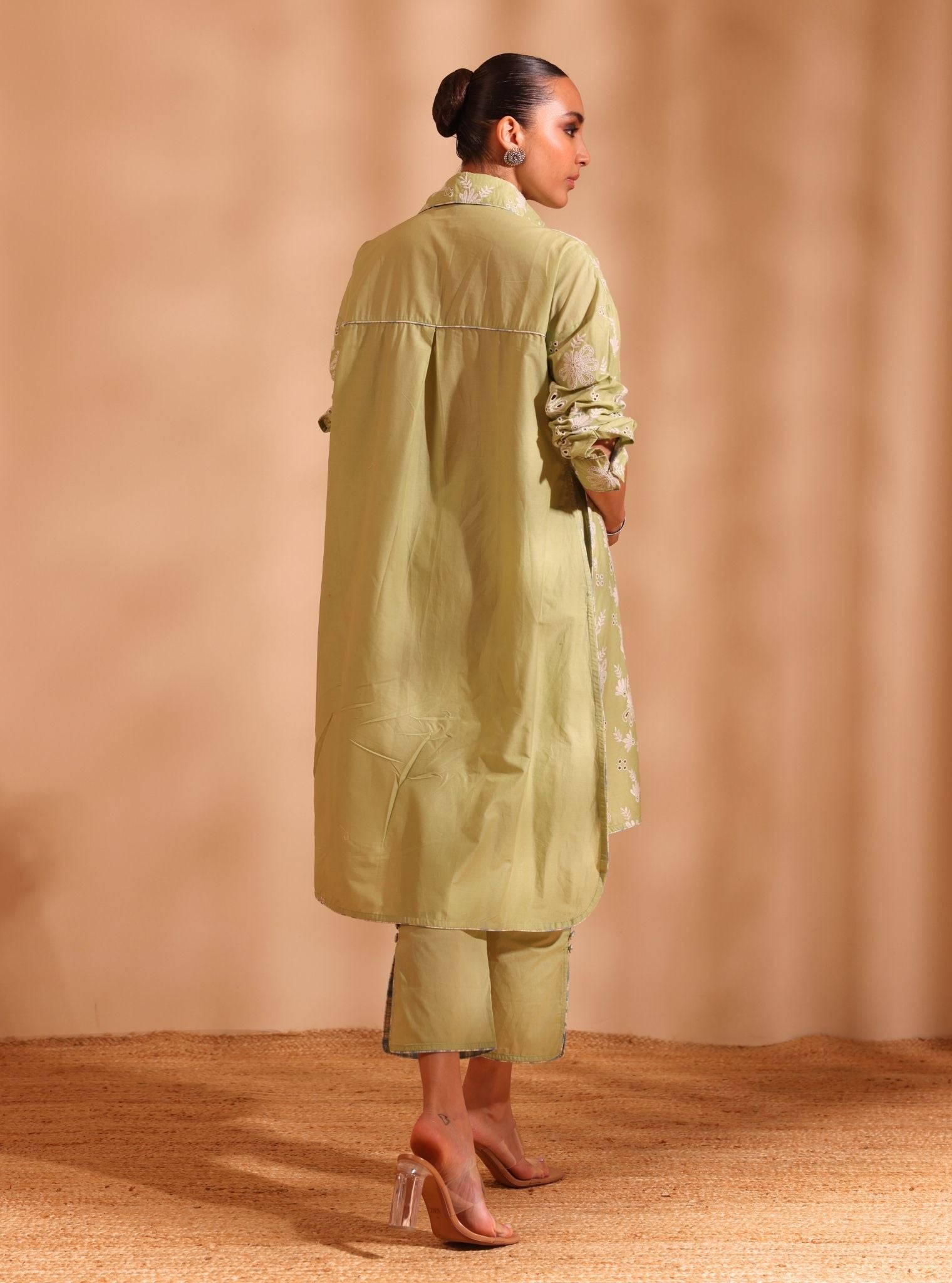 Niva Cotton Green Kurta Set