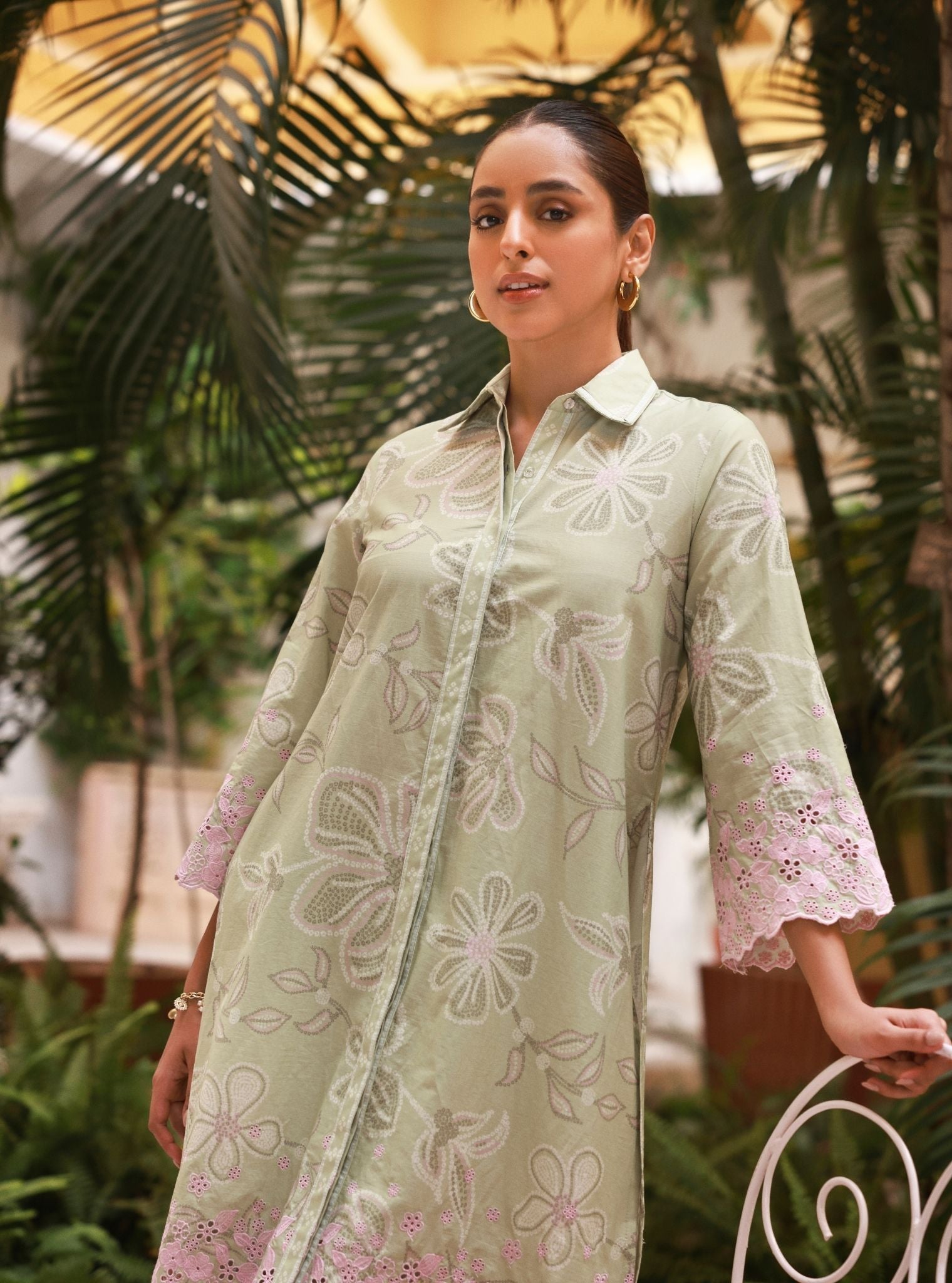 Neris Cotton Printed Green Co-ord Set