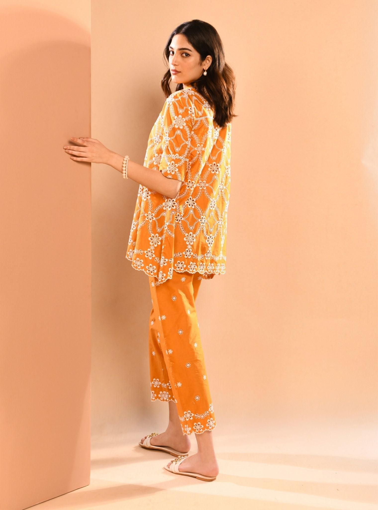 Prue Cotton Orange Co-ord Set