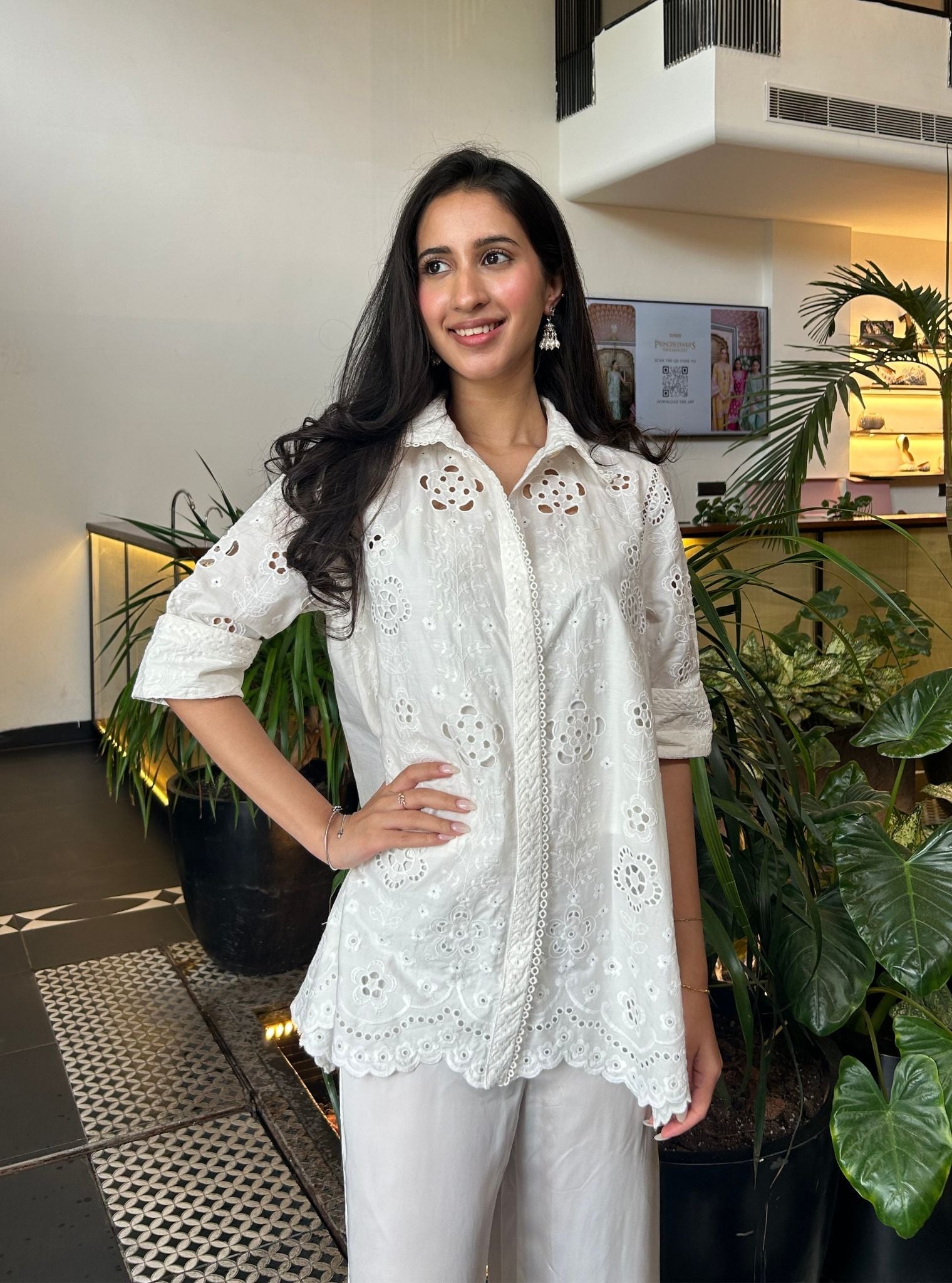 Mulmul Cotton Daenysia Off White Shirt