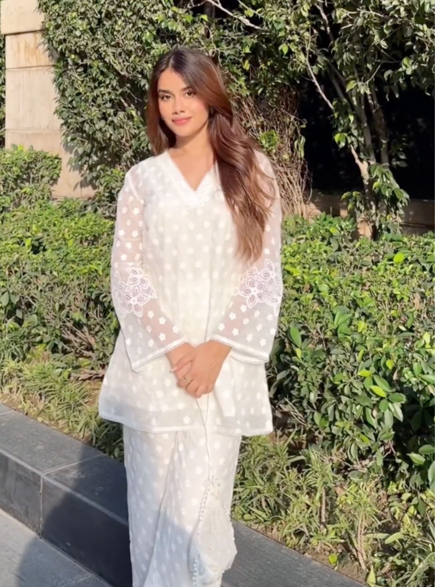 Rue Organza White Co-ord Set