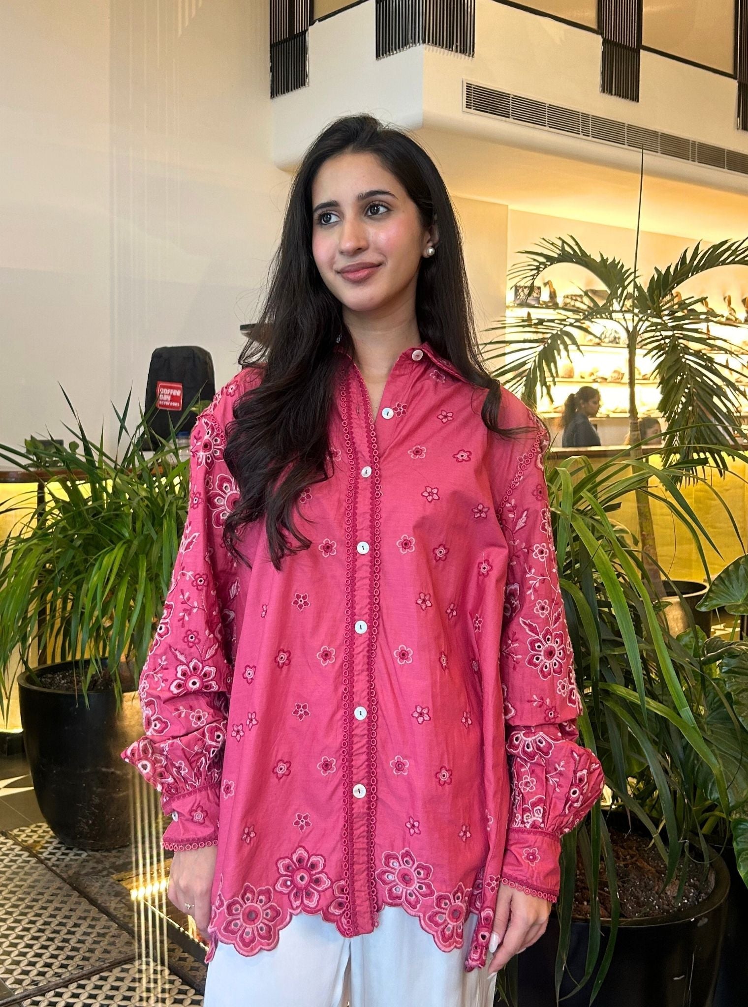Mulmul Cotton Mirabel Fuschia Shirt