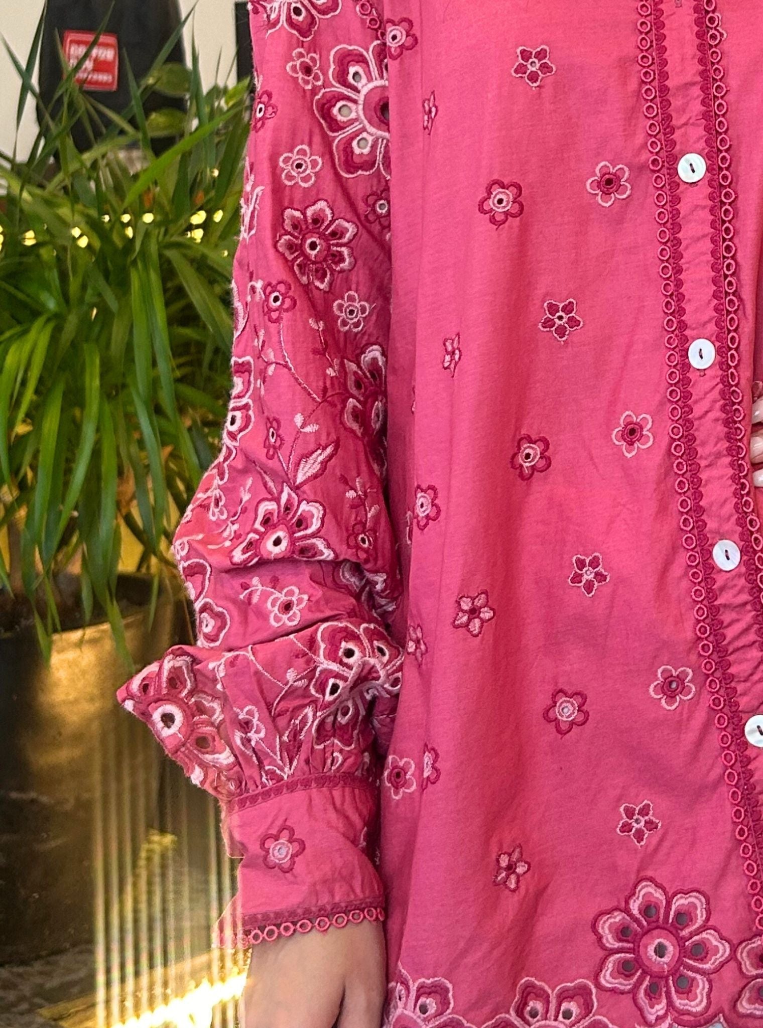 Mulmul Cotton Mirabel Fuschia Shirt