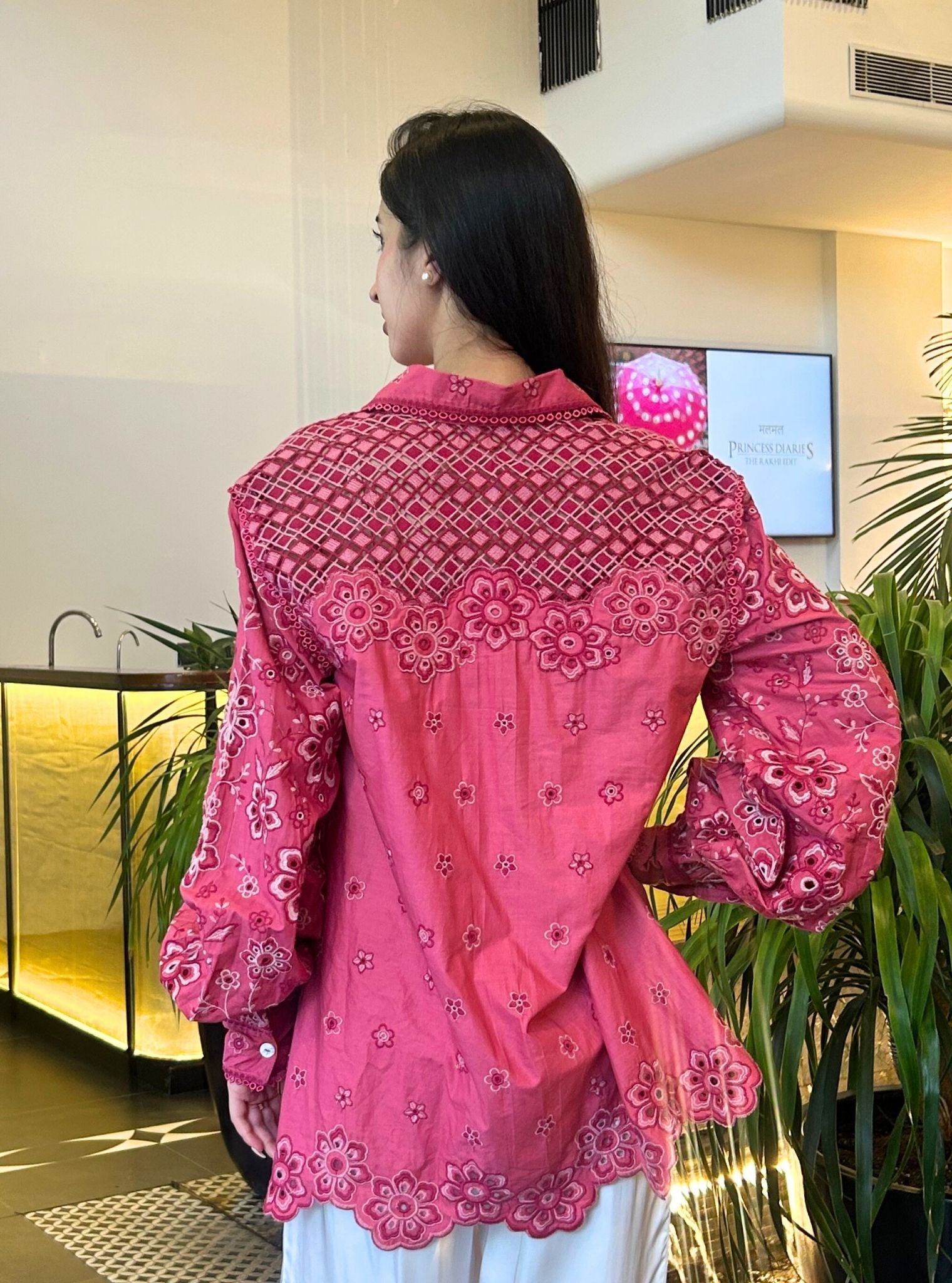 Mulmul Cotton Mirabel Fuschia Shirt