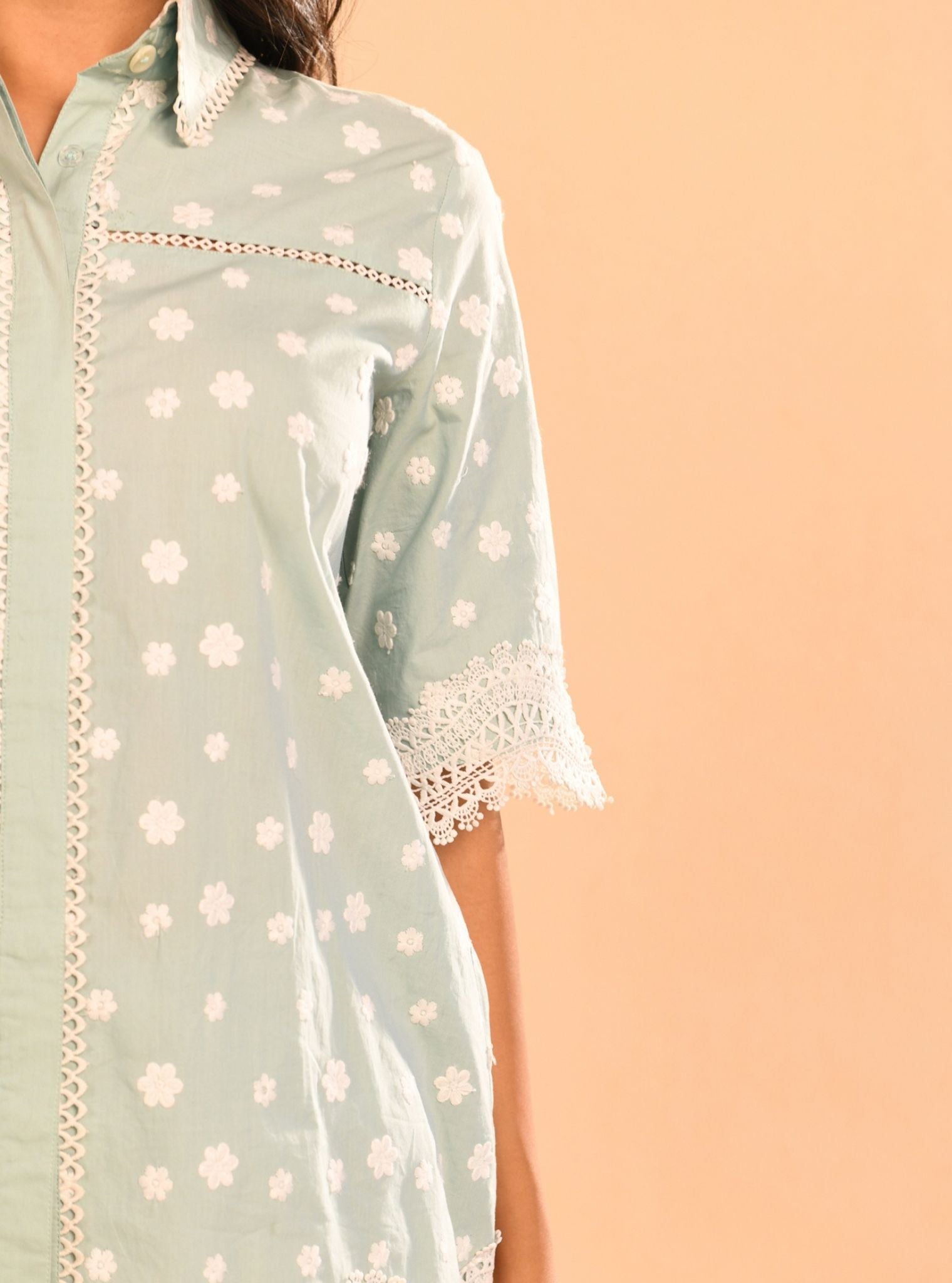 Zain Cotton Teal Blue Co-ord Set