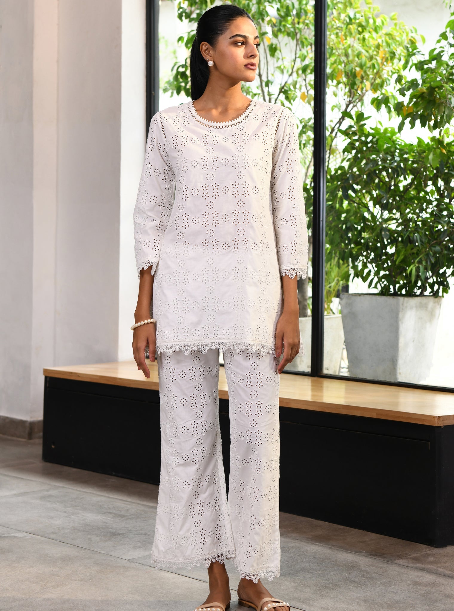Beverly Cotton White Co-ord Set