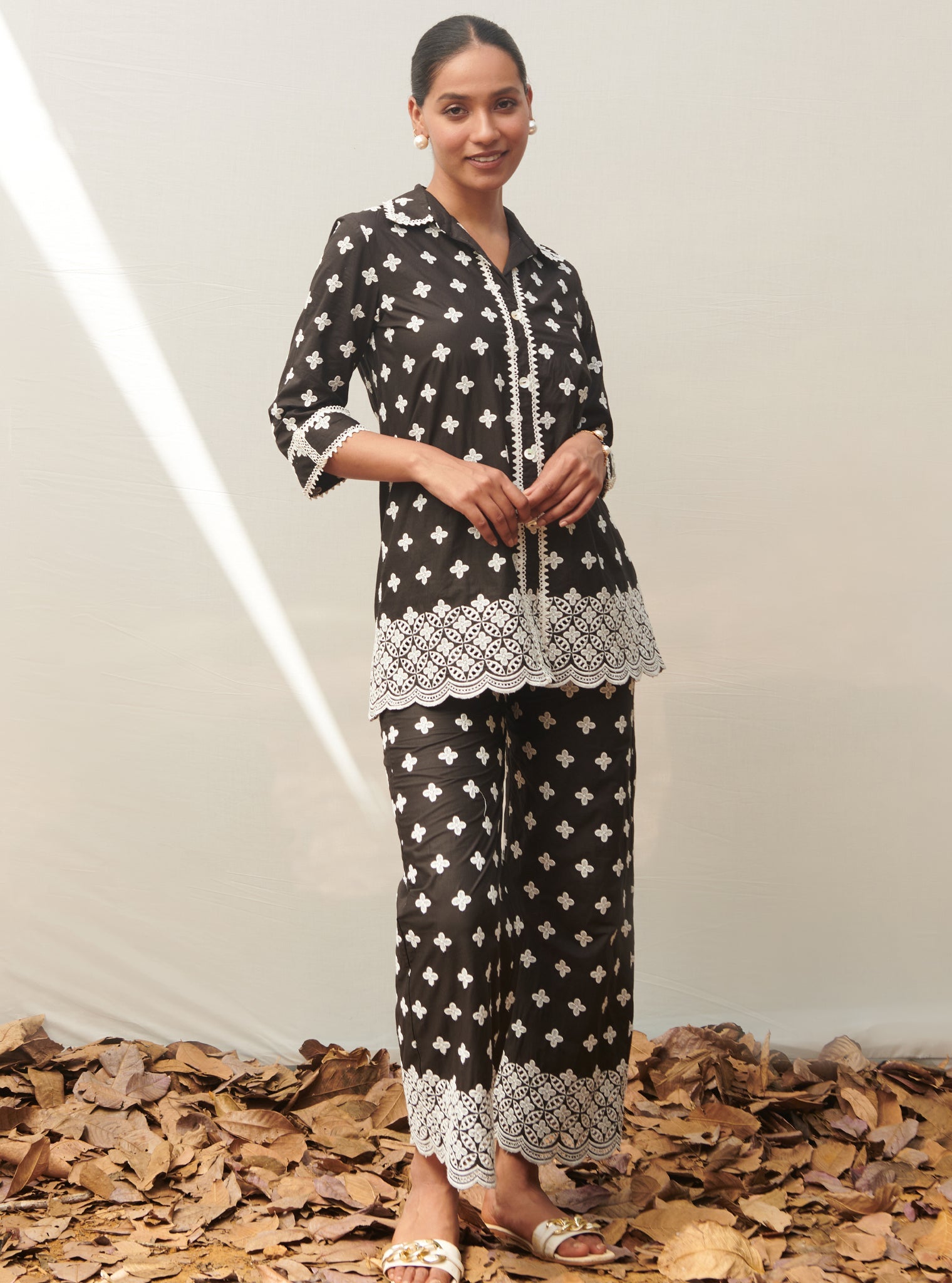 Caspia Cotton Black Co-ord Set