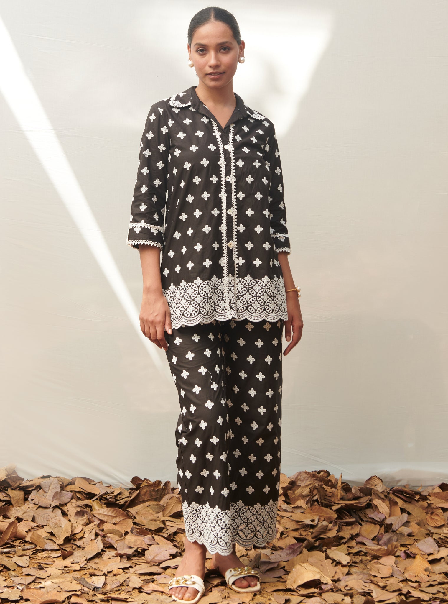 Caspia Cotton Black Co-ord Set