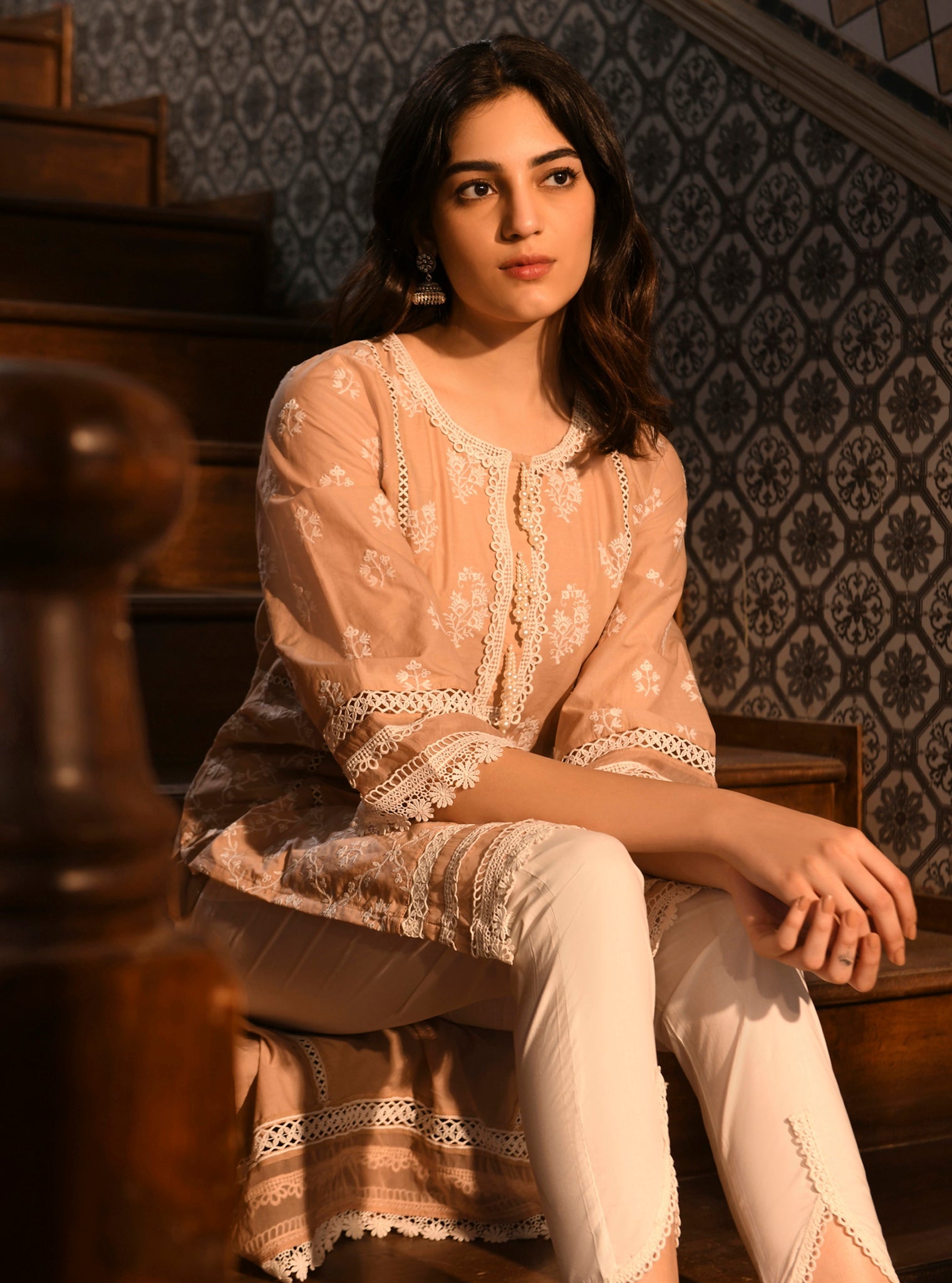 Mulmul Cotton Darya Beige Kurta