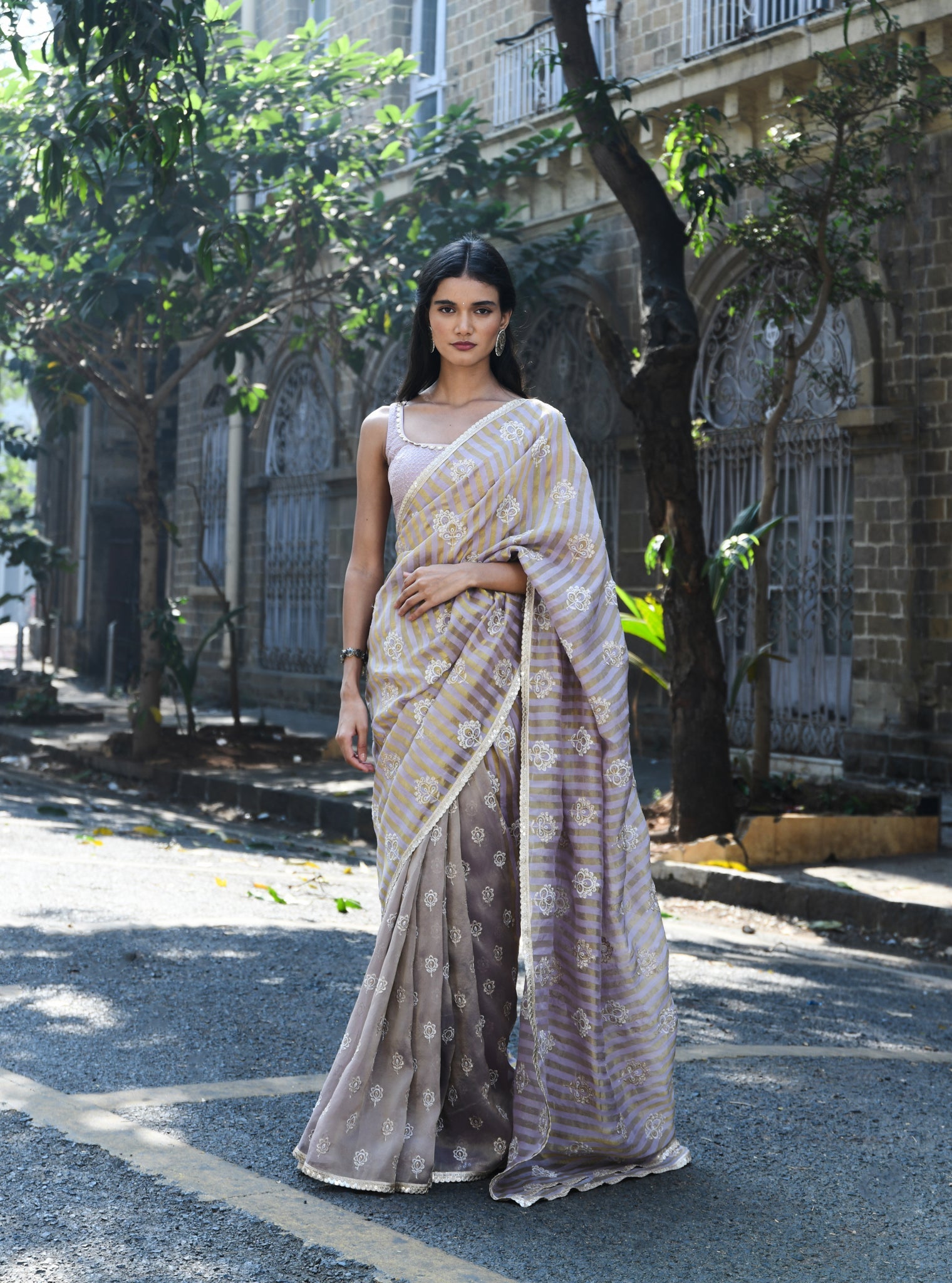 Mulmul Banarsi Luxe Tissue Mangni Lavender Saree