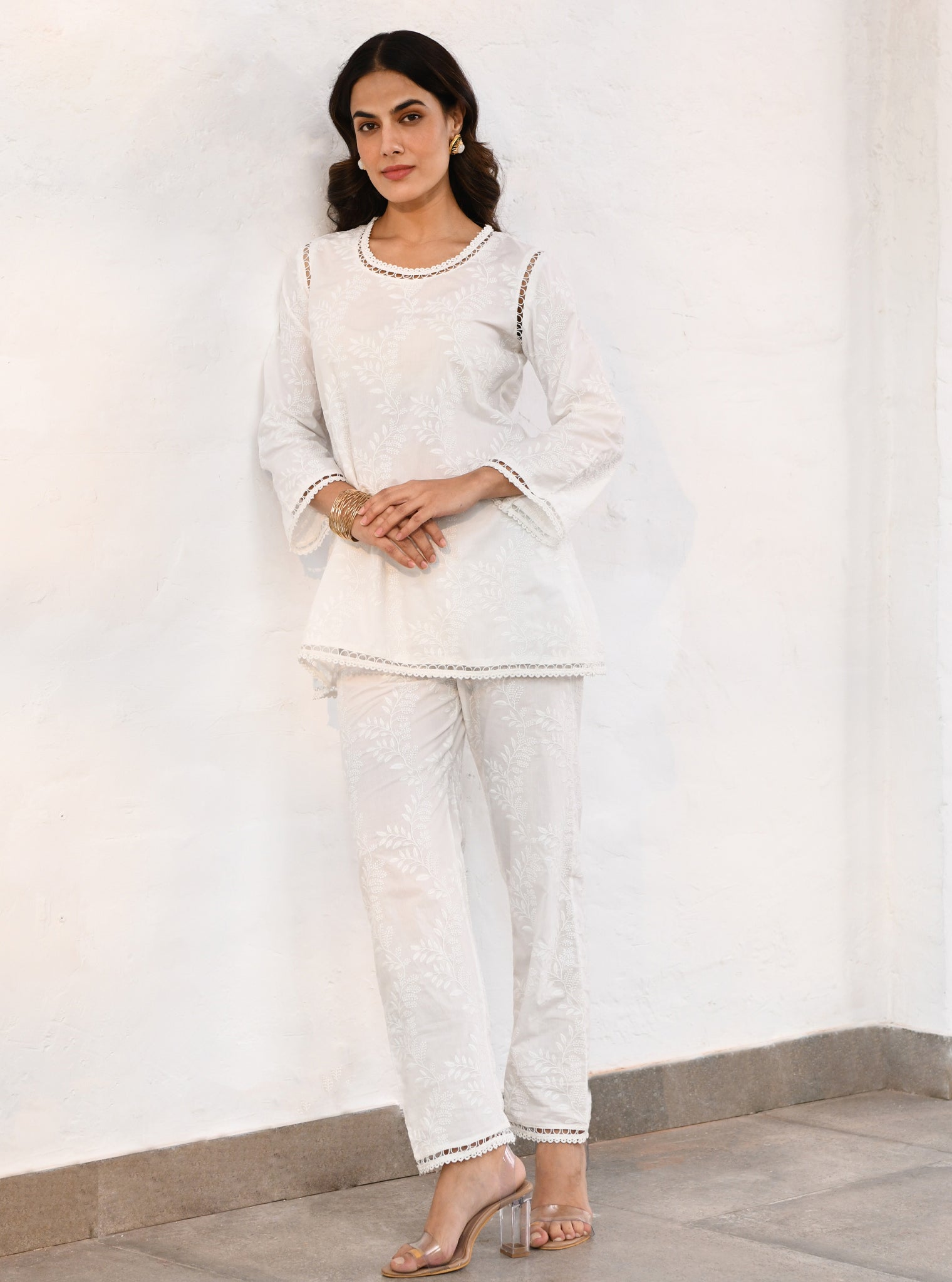 Milton Cotton White Co-ord Set