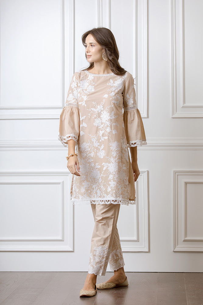 Mulmul Floral Embroidered Pyajamas