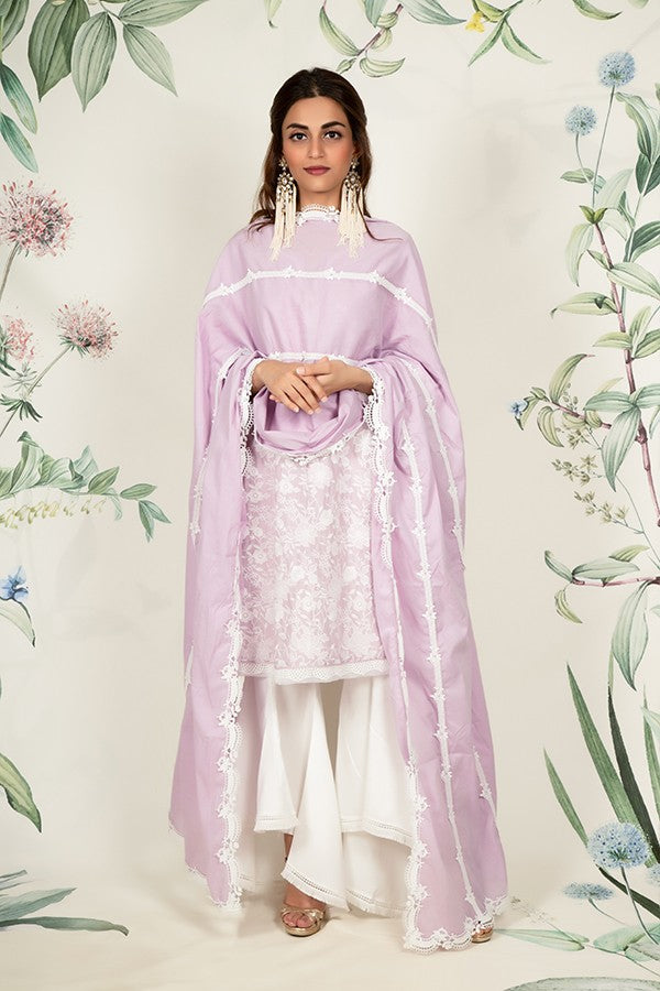Scallop Insert Chunni (lilac)