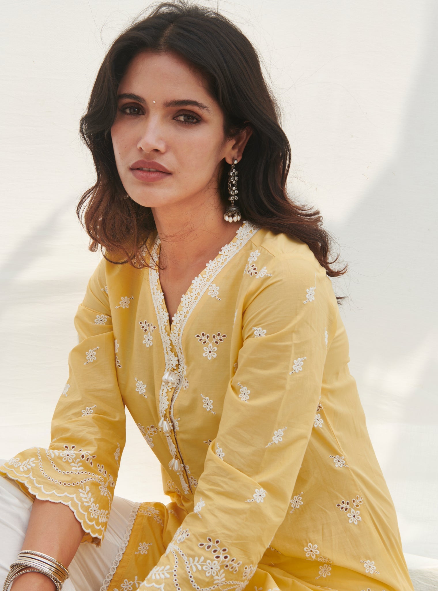 Mulmul Cotton Acoi Yellow kurta