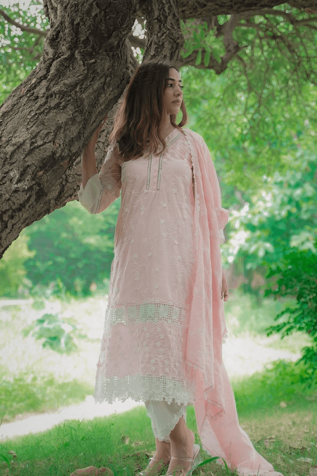 Mulmul Cotton Echo Pink Kurta