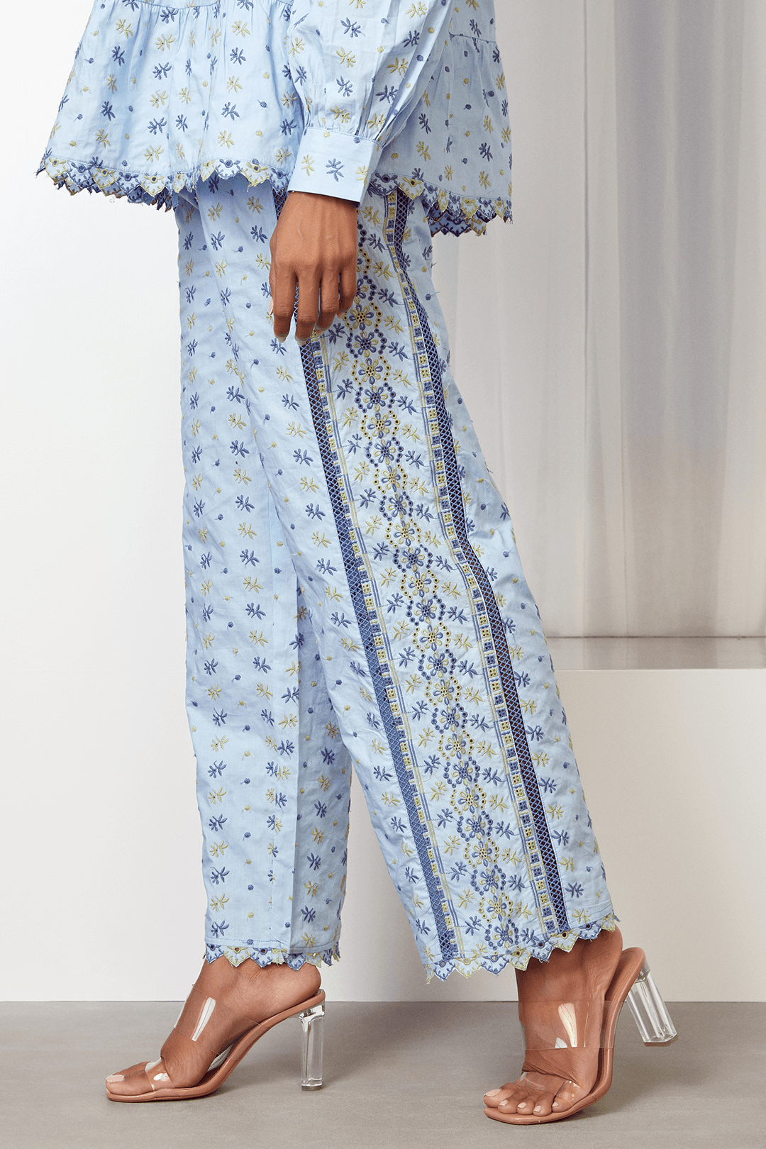 Mulmul Cotton ESMEE LIGHT BLUE SHIRT With ESMEE LIGHT BLUE PANT