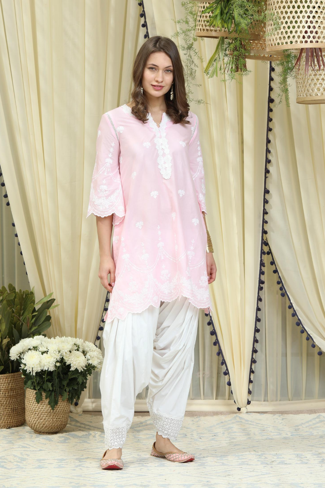 Mulmul Cotton Julia Kurta With Patiala