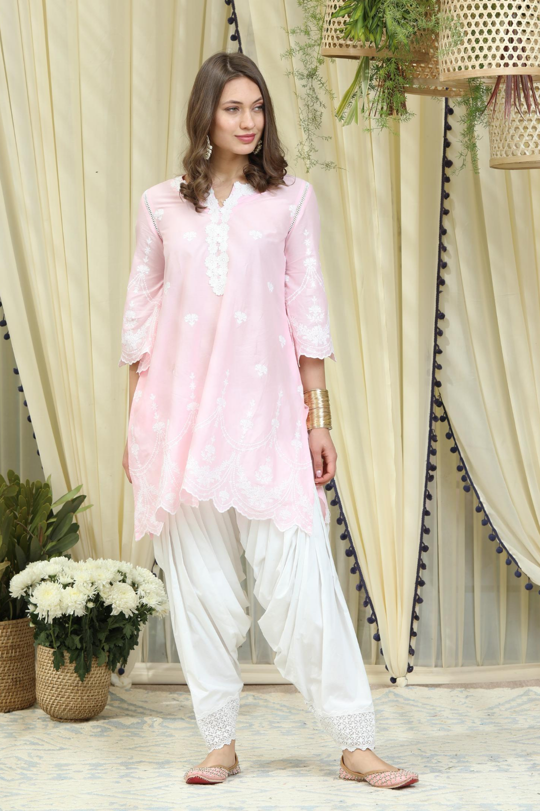 Mulmul Cotton Julia Kurta With Patiala