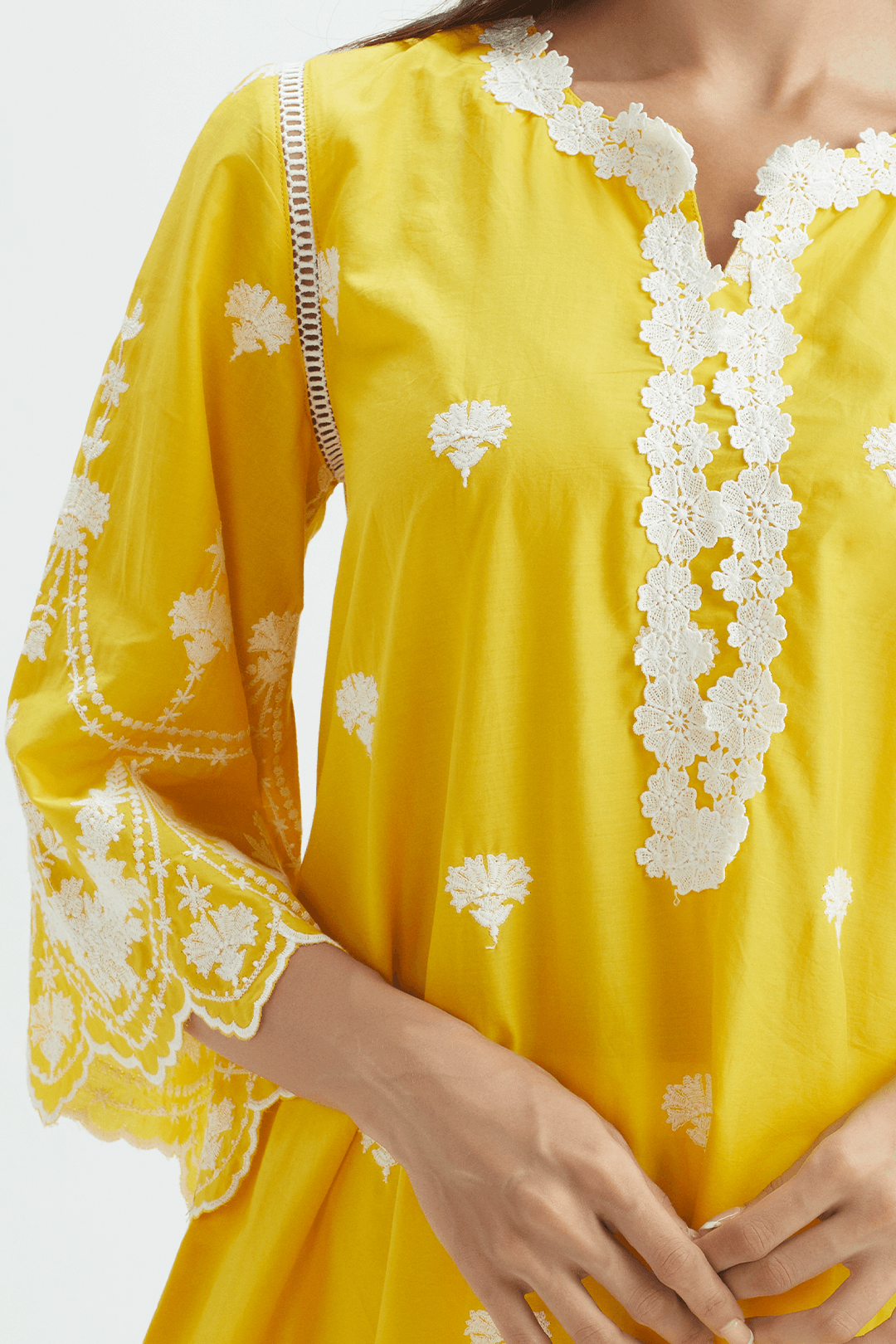 Mulmul Cotton JULIA KURTA With UMBRELLA FRILL PANT