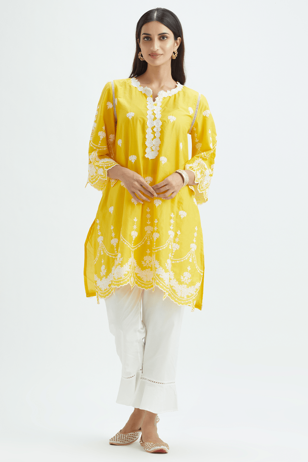 Mulmul Cotton JULIA KURTA With UMBRELLA FRILL PANT