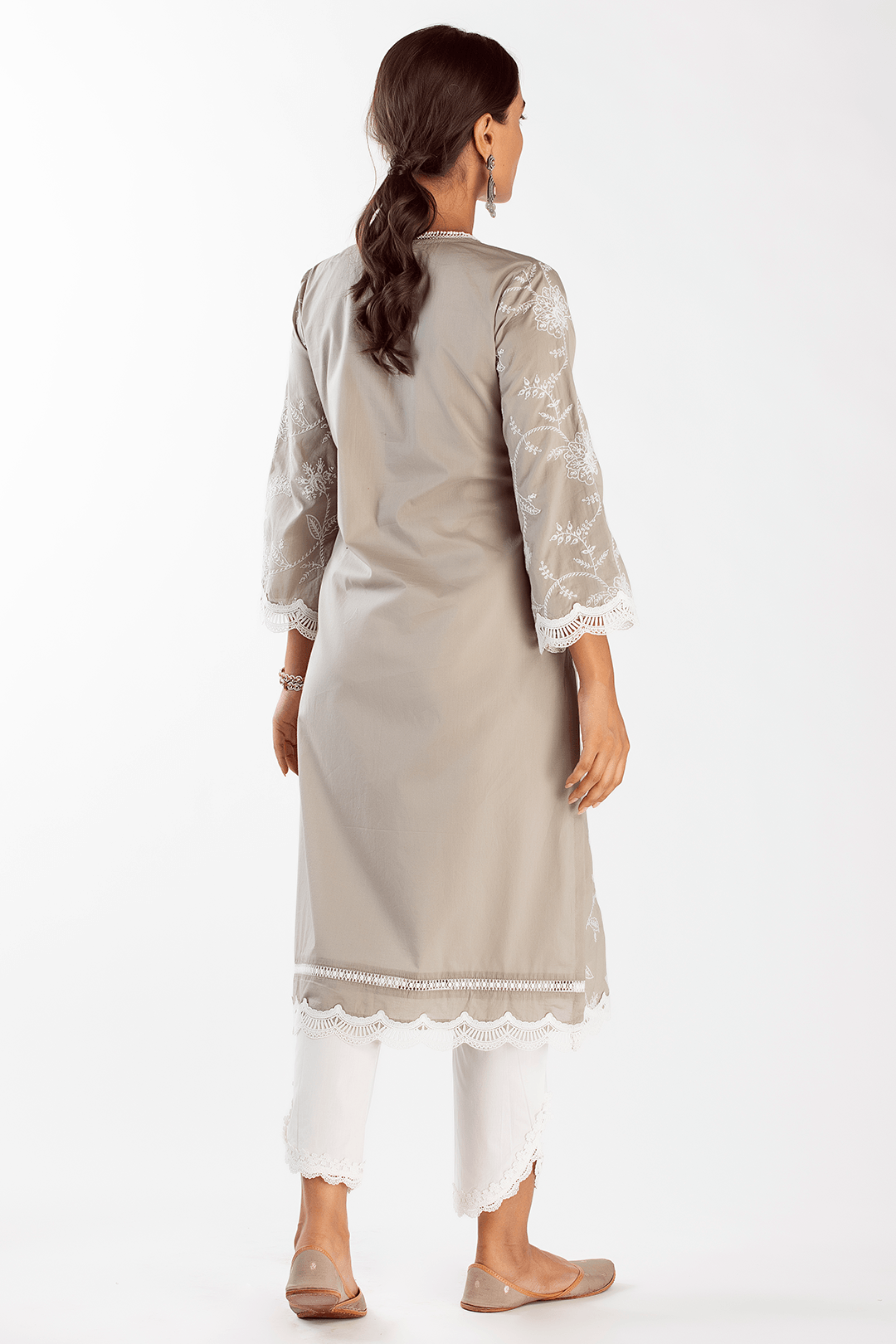 Mulmul Cotton Melia Grey Kurta