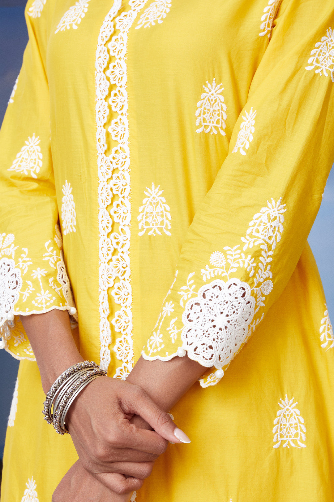 Mulmul Cotton Oracle Mango Kurta With Oracle Mango Palazzo