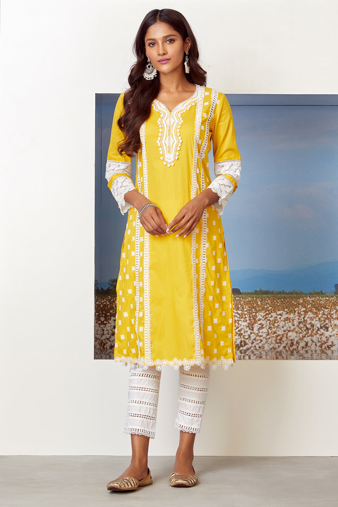 Mulmul Cotton Poetry Mango Kurta